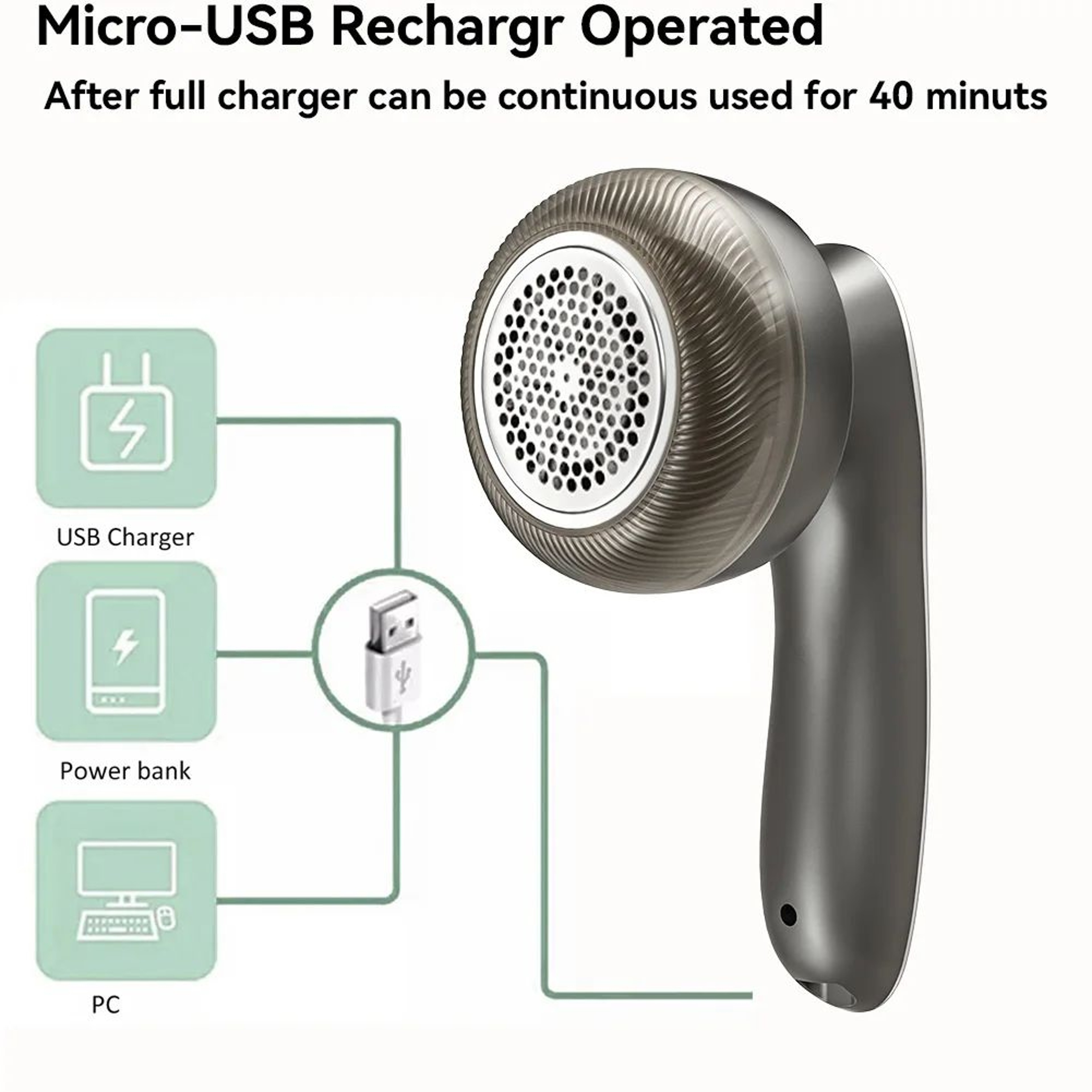 Rechargeable Electric Fabric Shaver With Digital Display Lint Remover 2