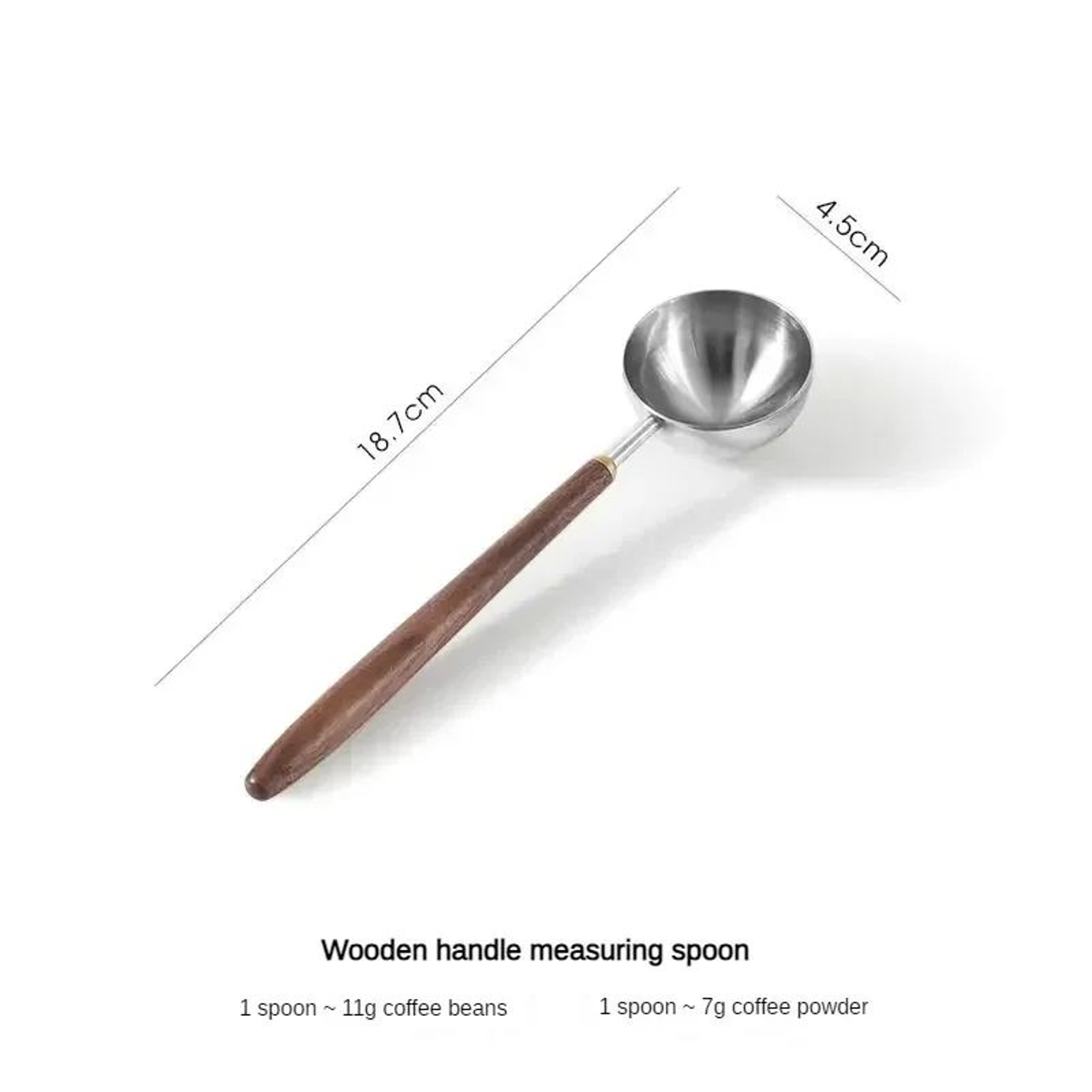 25ml Walnut Handle Stainless Steel Coffee Measuring Scoop 6