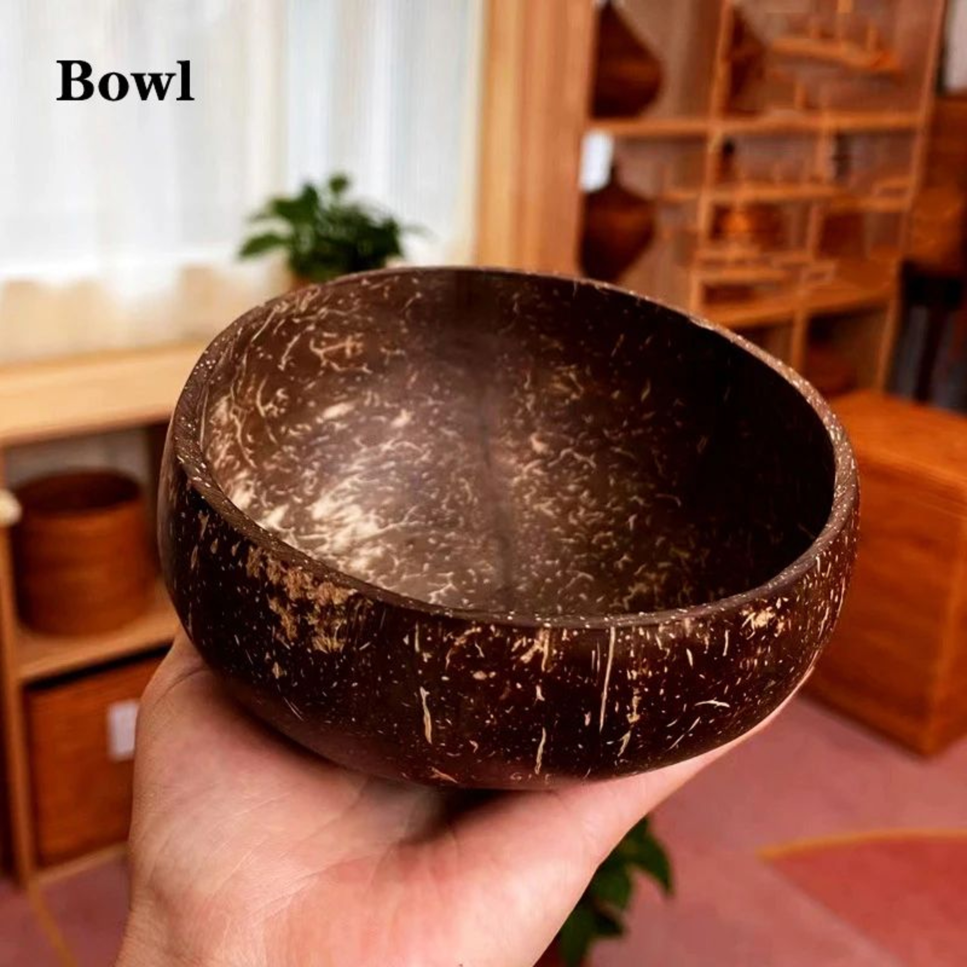 Natural Coconut Bowl Set With Wooden Spoon For Smoothies Salads And Ramen 8