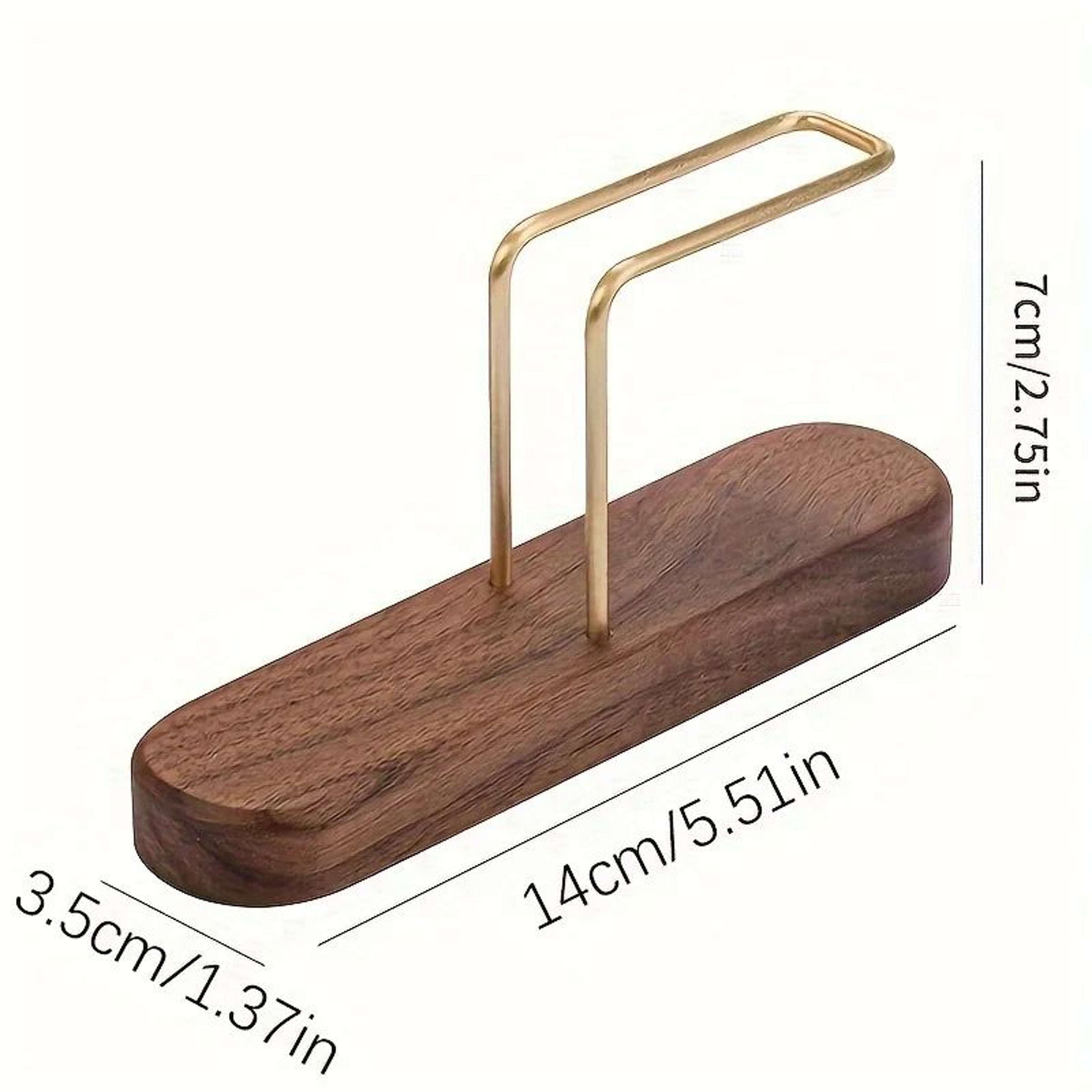 Walnut Coffee Filter Holder  V60 Paper Filter Storage Stand With Brass Frame 2