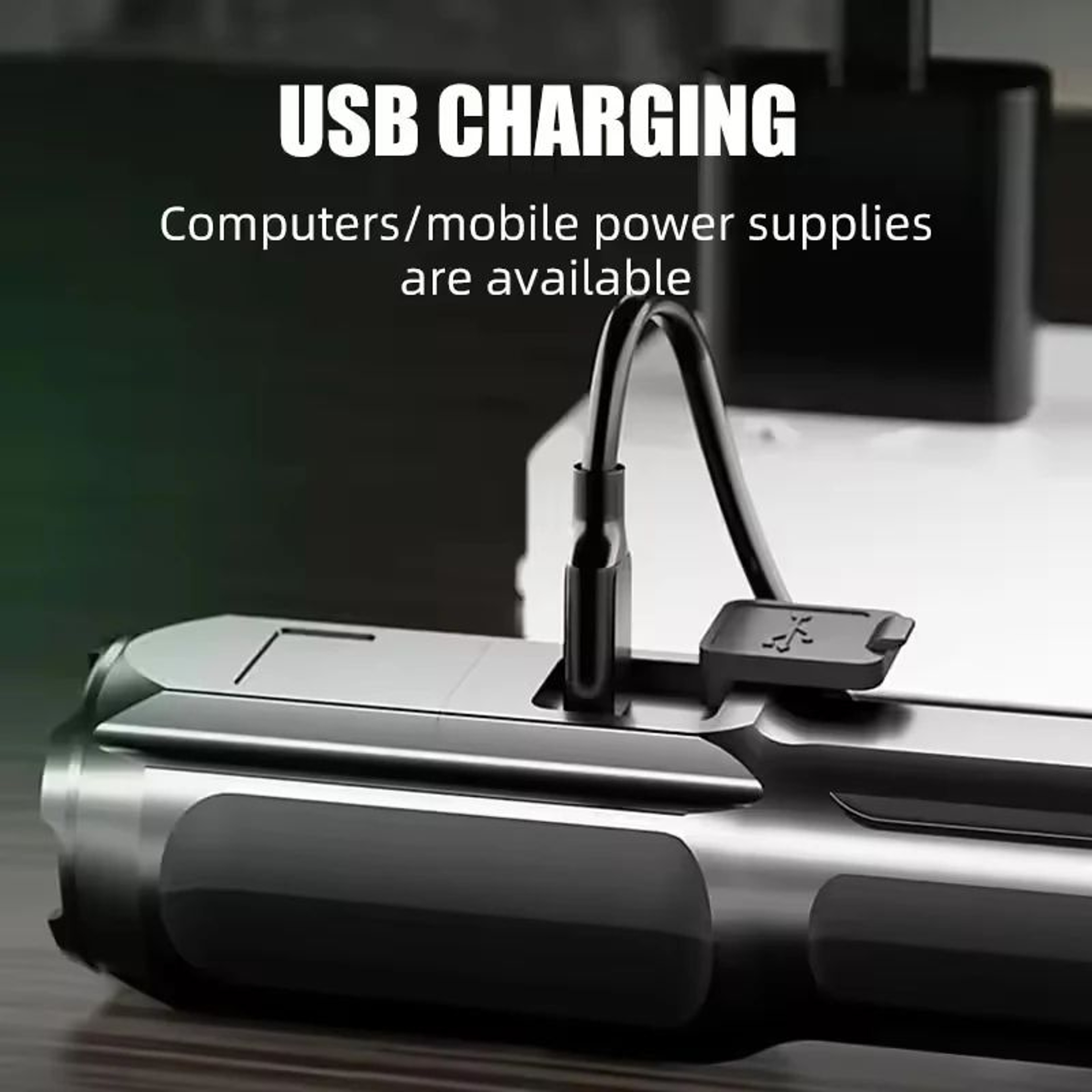 Telescopic Zoom Rechargeable LED Flashlight With 4 Lighting Modes 1