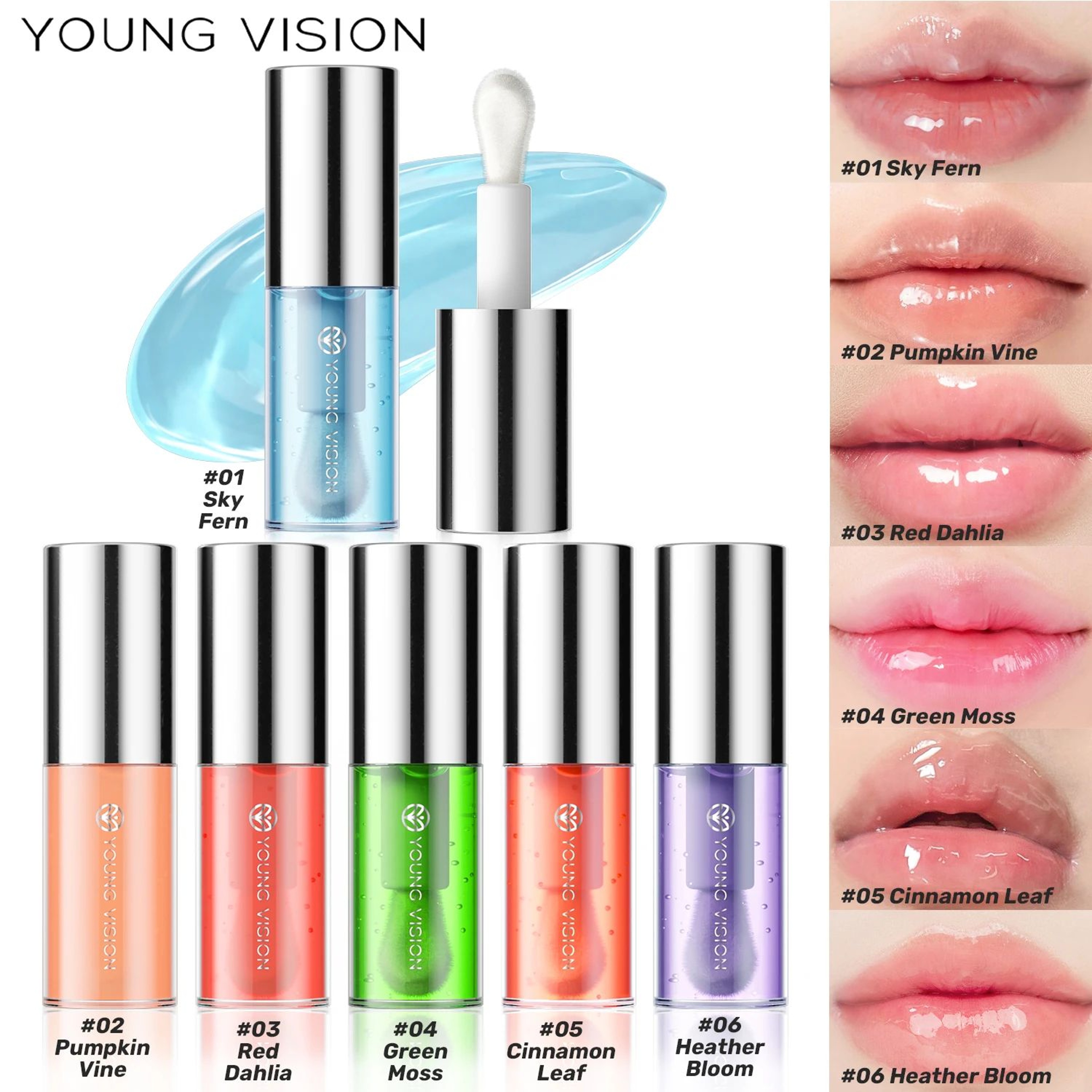 6Color Hydrating Lip Oil Mirror Shine Pearl Lip Gloss 1