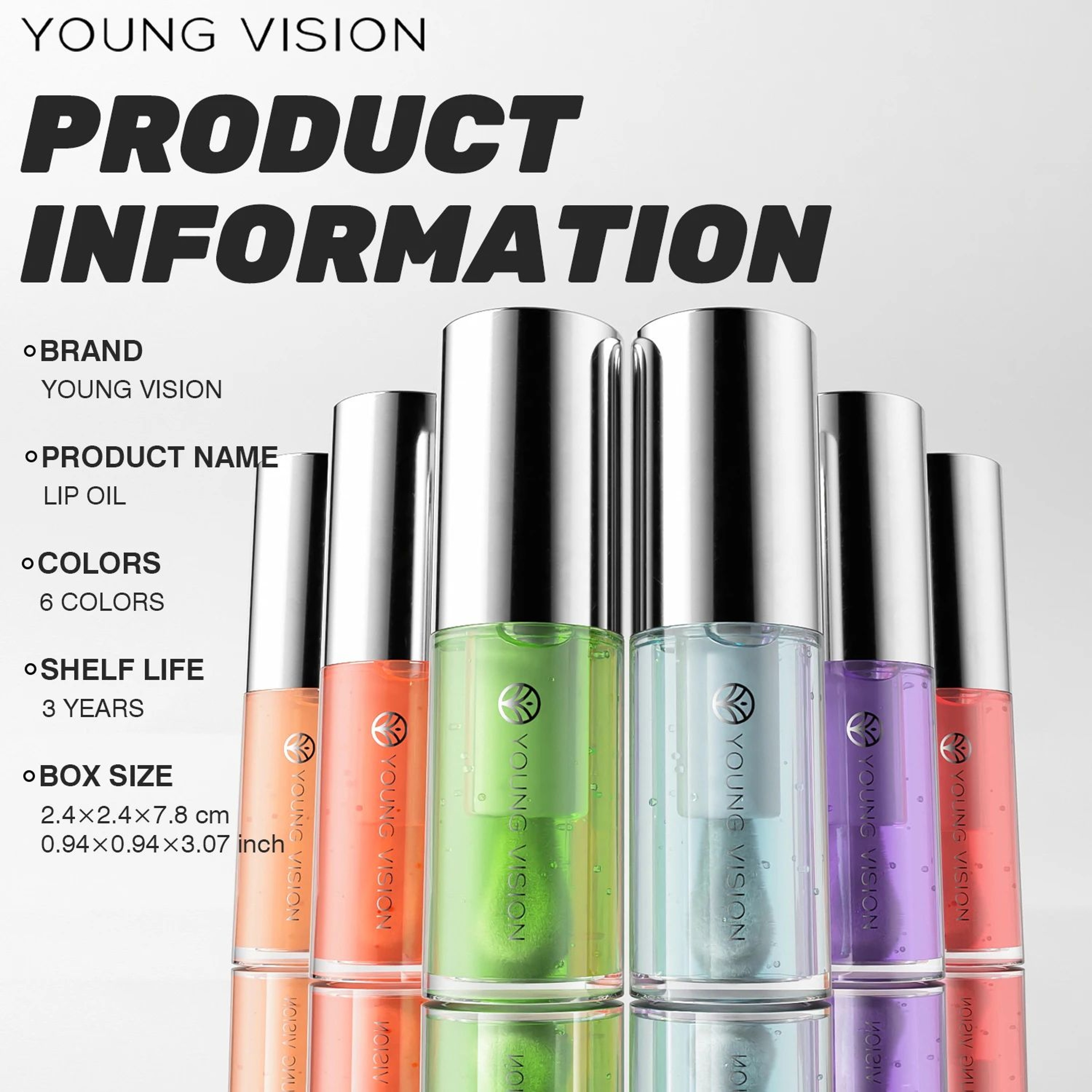 6Color Hydrating Lip Oil Mirror Shine Pearl Lip Gloss 3