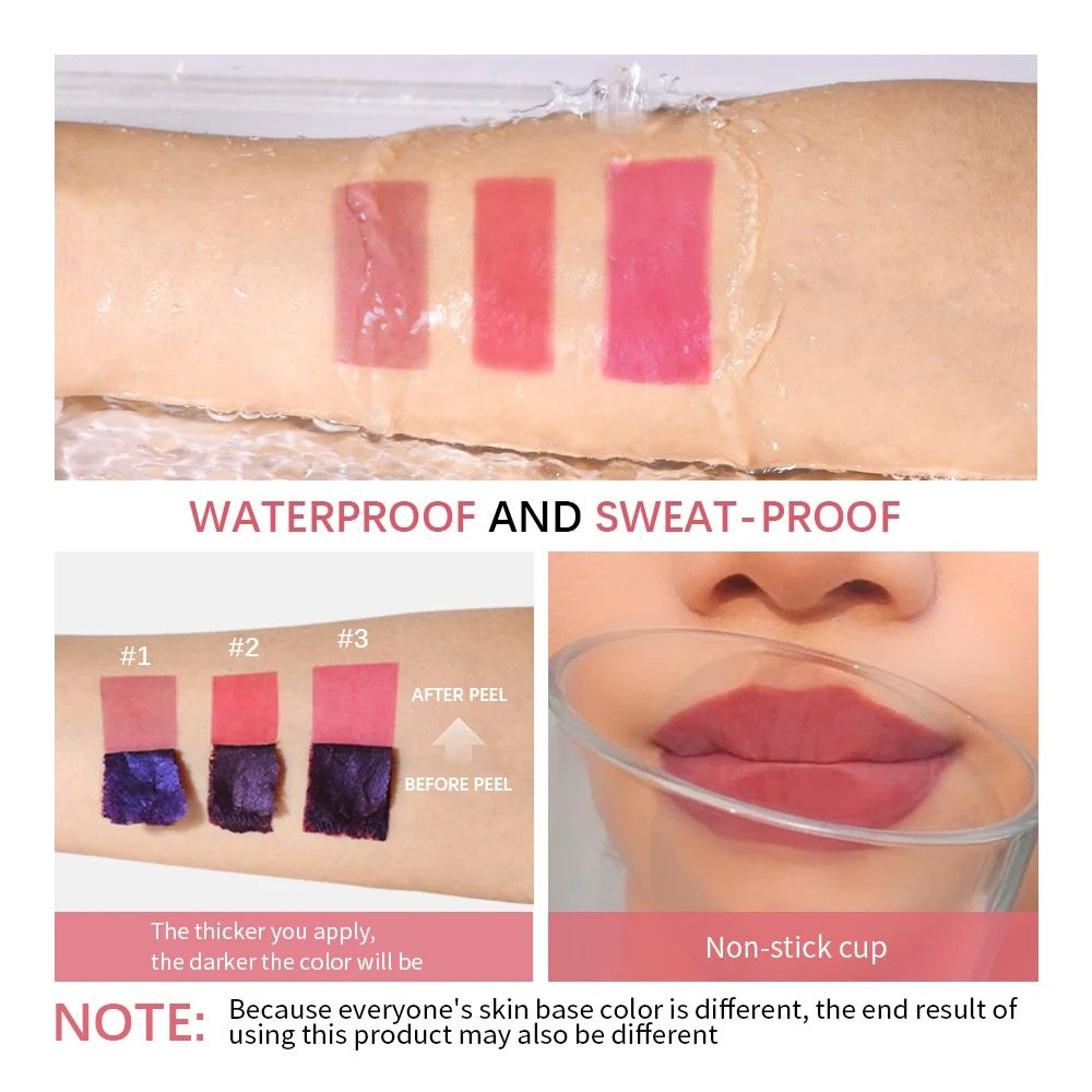 24Hour PeelOff Lip Stain Matte WaterResistant Lip Tint 2