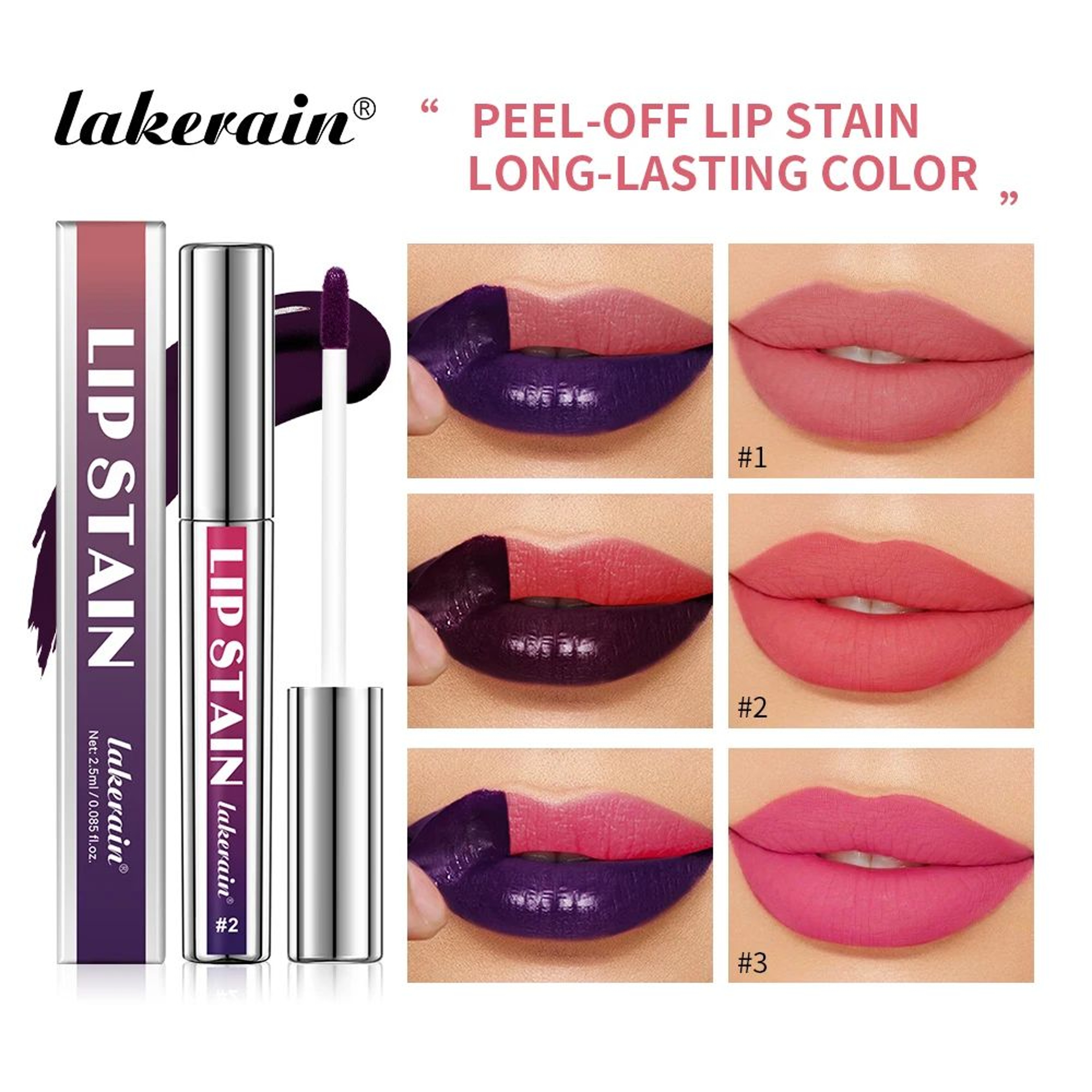 24Hour PeelOff Lip Stain Matte WaterResistant Lip Tint 0