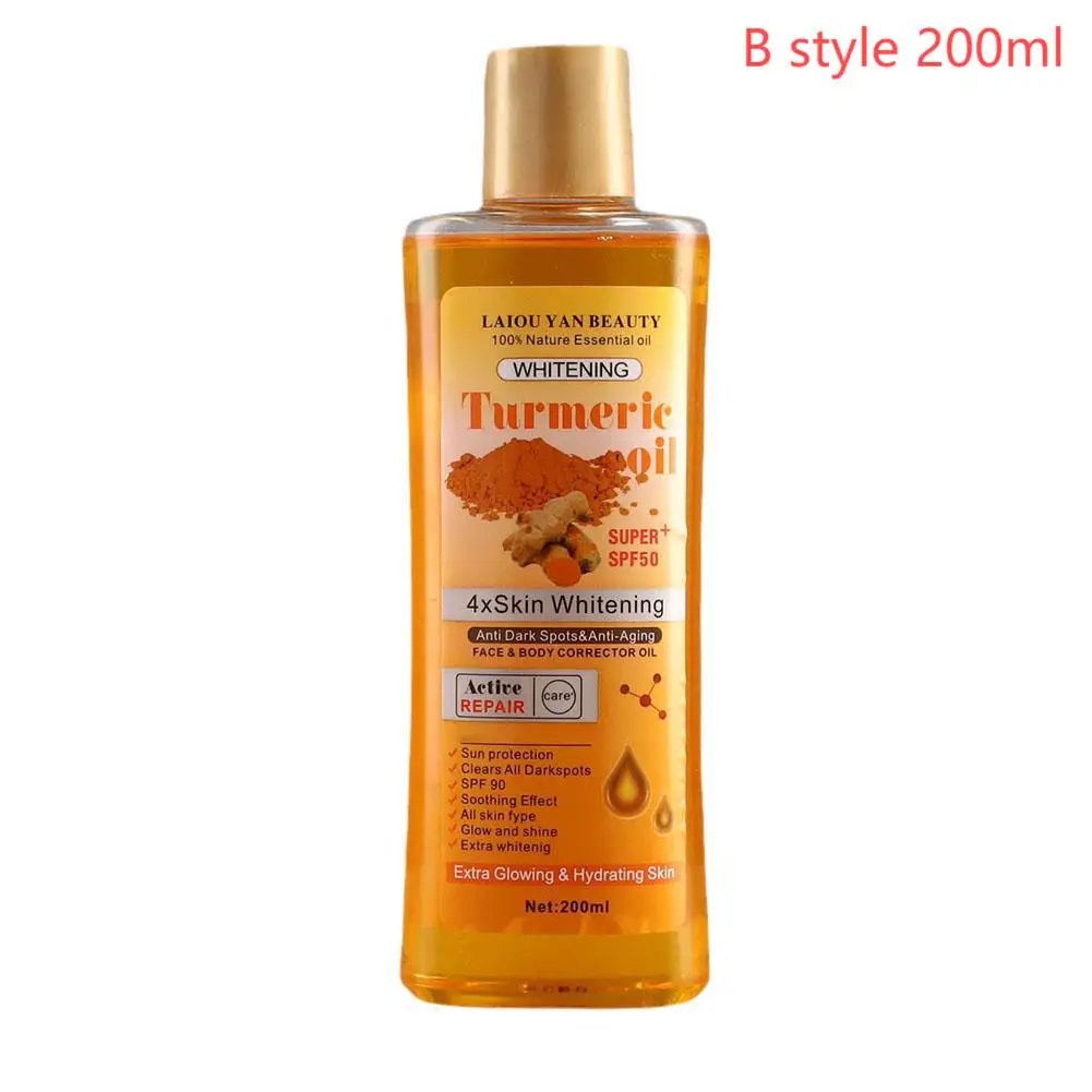 Turmeric Glow Essential Oil 200ml  Moisturizing Face And Body Massage Oil 9