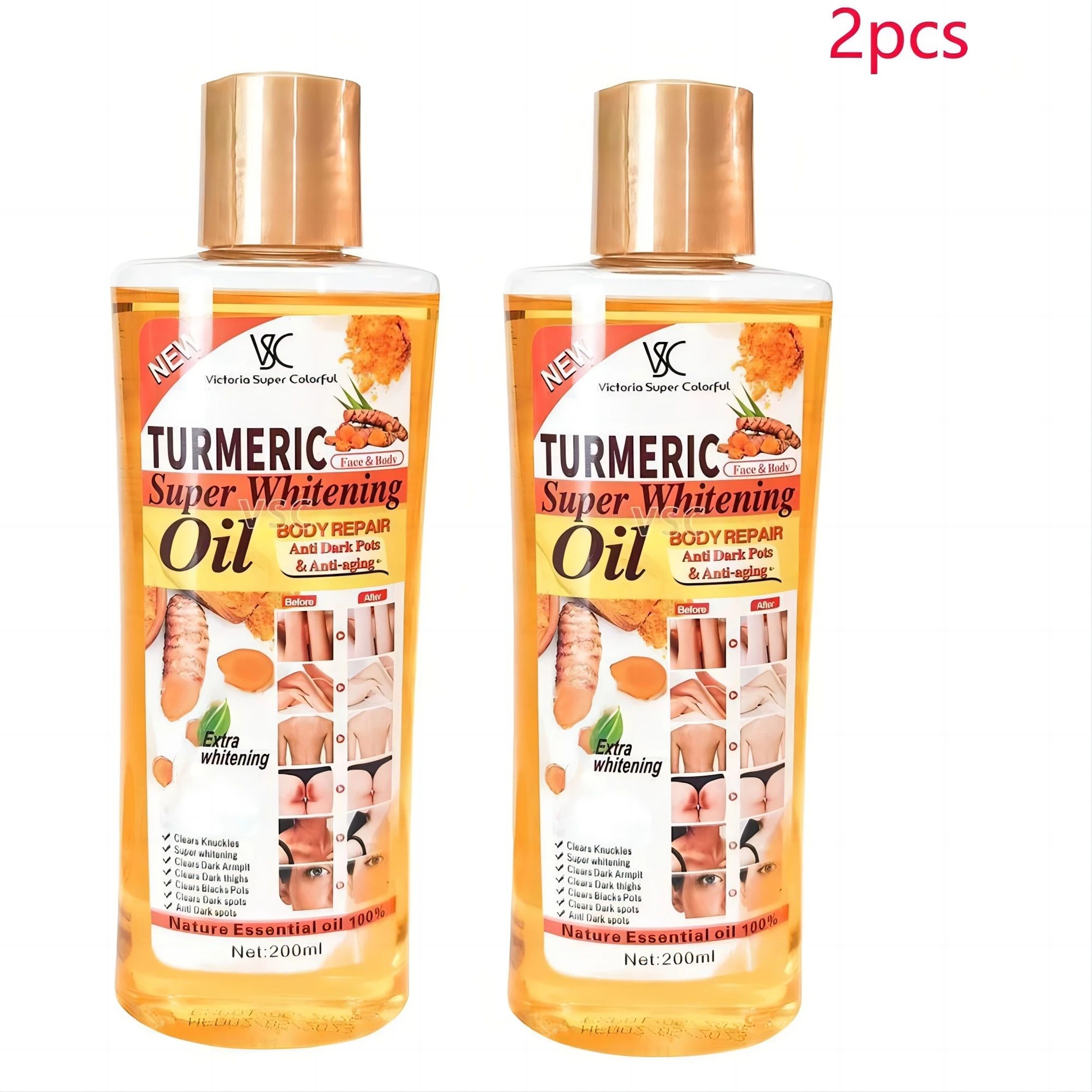 Turmeric Glow Essential Oil 200ml  Moisturizing Face And Body Massage Oil 8