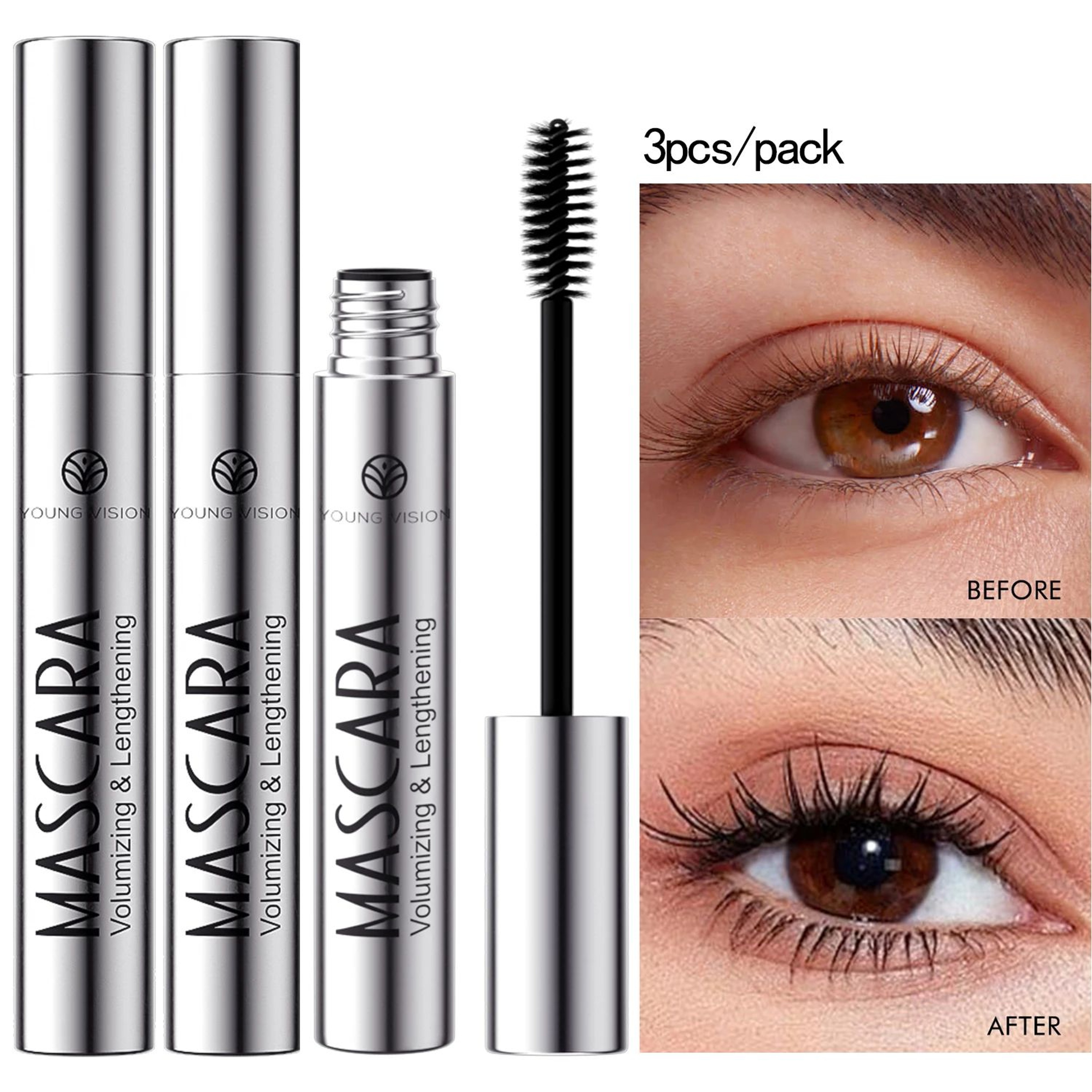 4D Brilliant Starry Sky Waterproof Mascara  Lengthening Volumizing And Curling Black Mascara 8