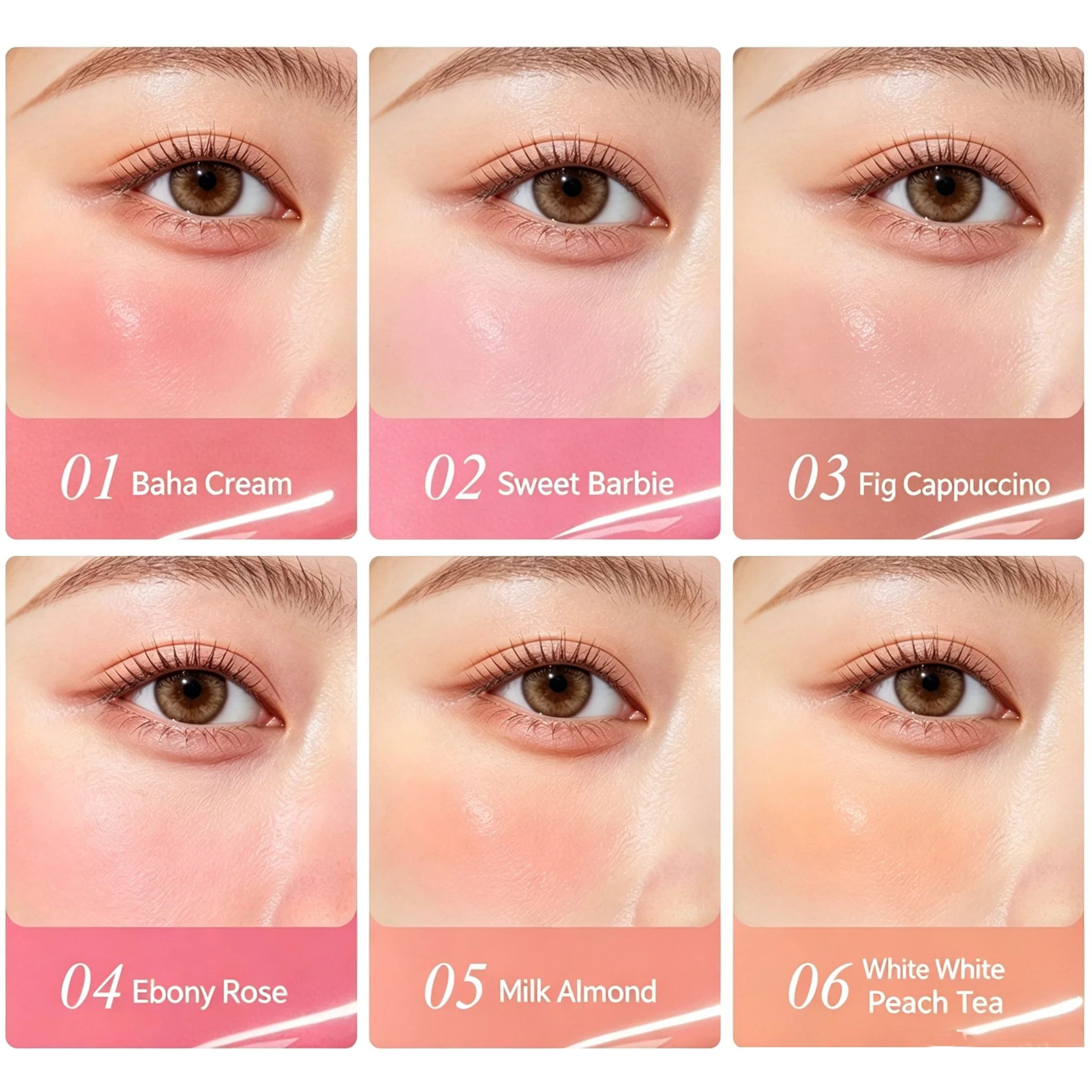 6 Color Matte Liquid Blush With Sponge Applicator  Waterproof Long Lasting Cheek Tint 5