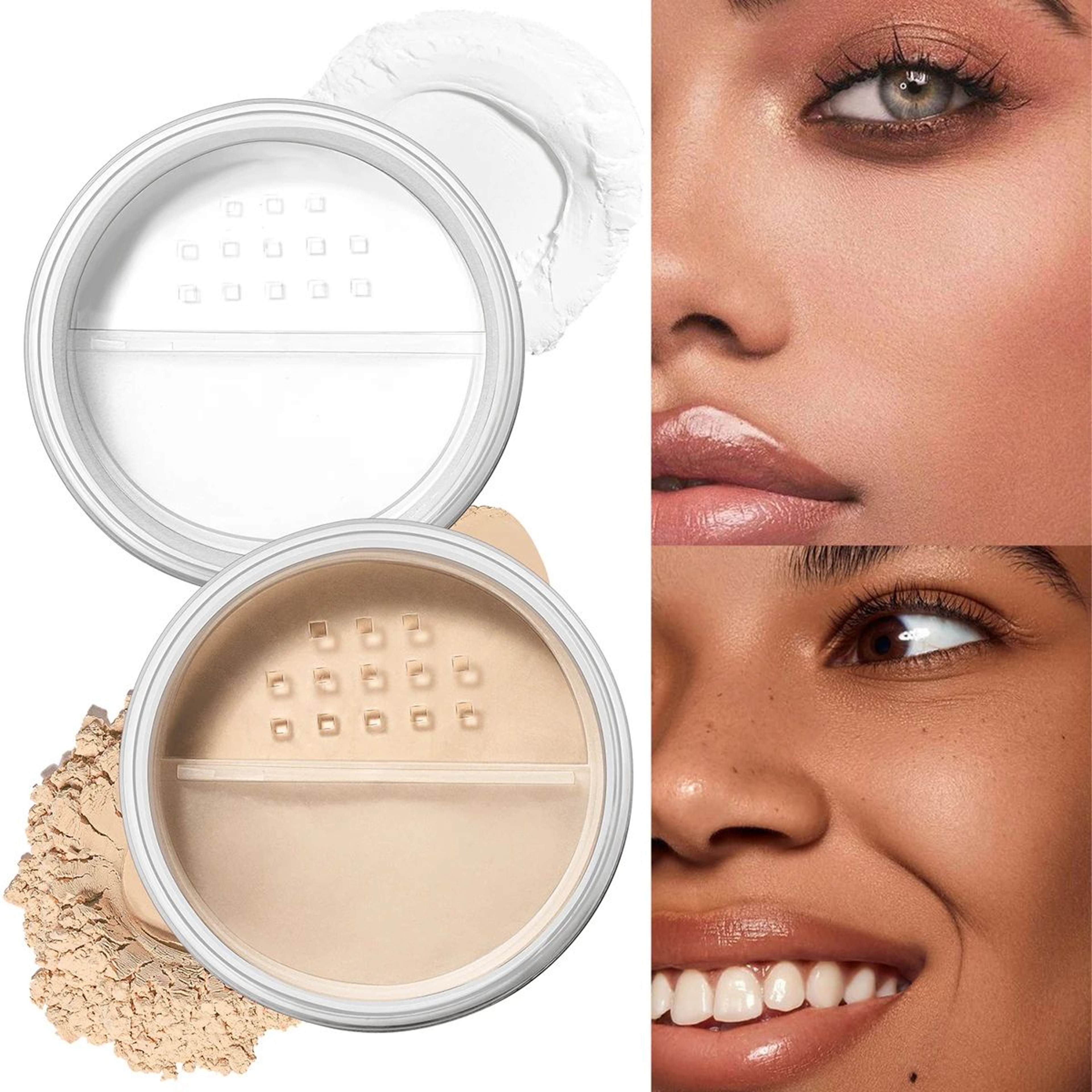 2Color Waterproof Oil Control Loose Setting Powder With Puff 0