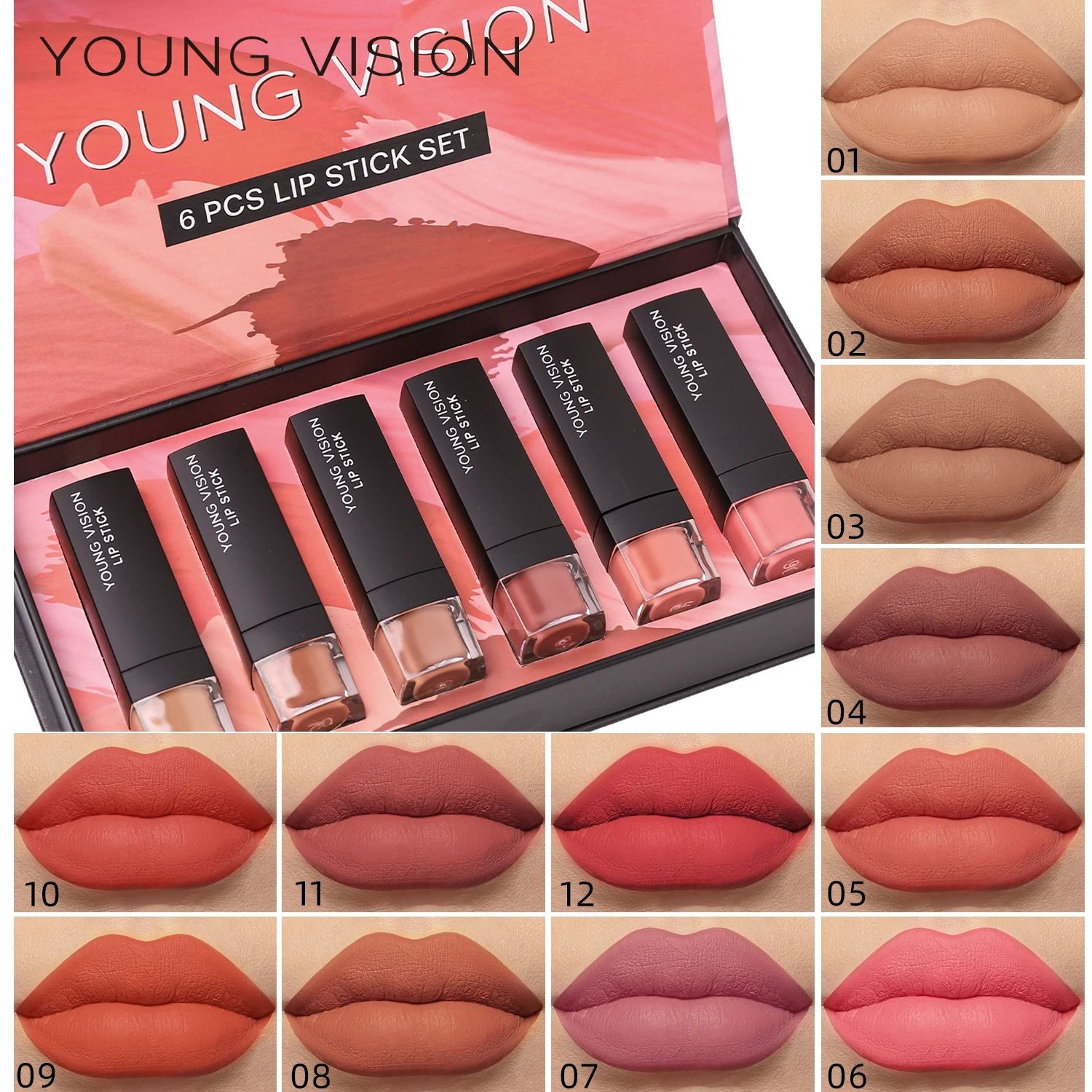 6Color Matte Lipstick Set  Waterproof LongLasting Lip Color Gift Box 0