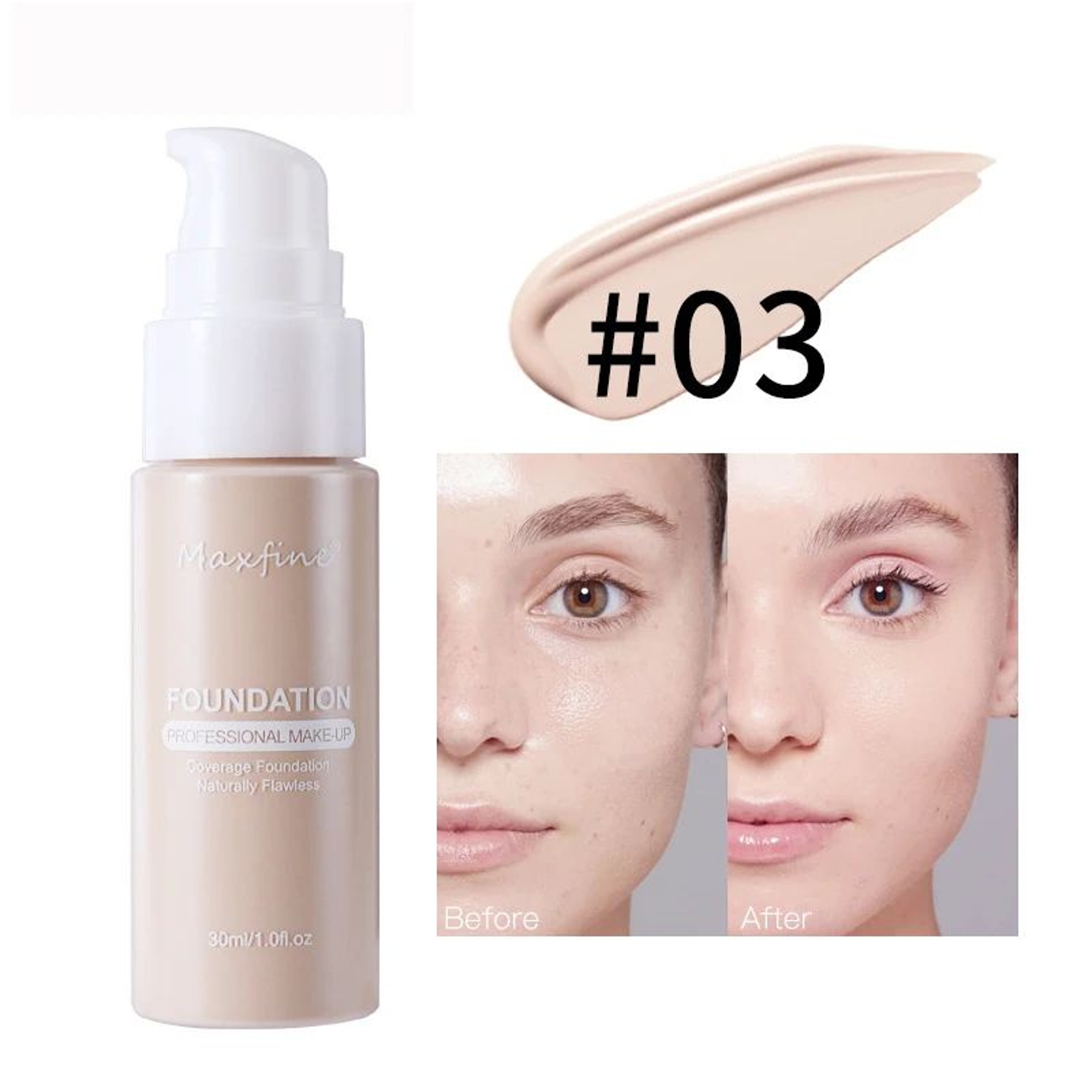 Waterproof Full Coverage Liquid Foundation Sweat Resistant Concealer Makeup 9