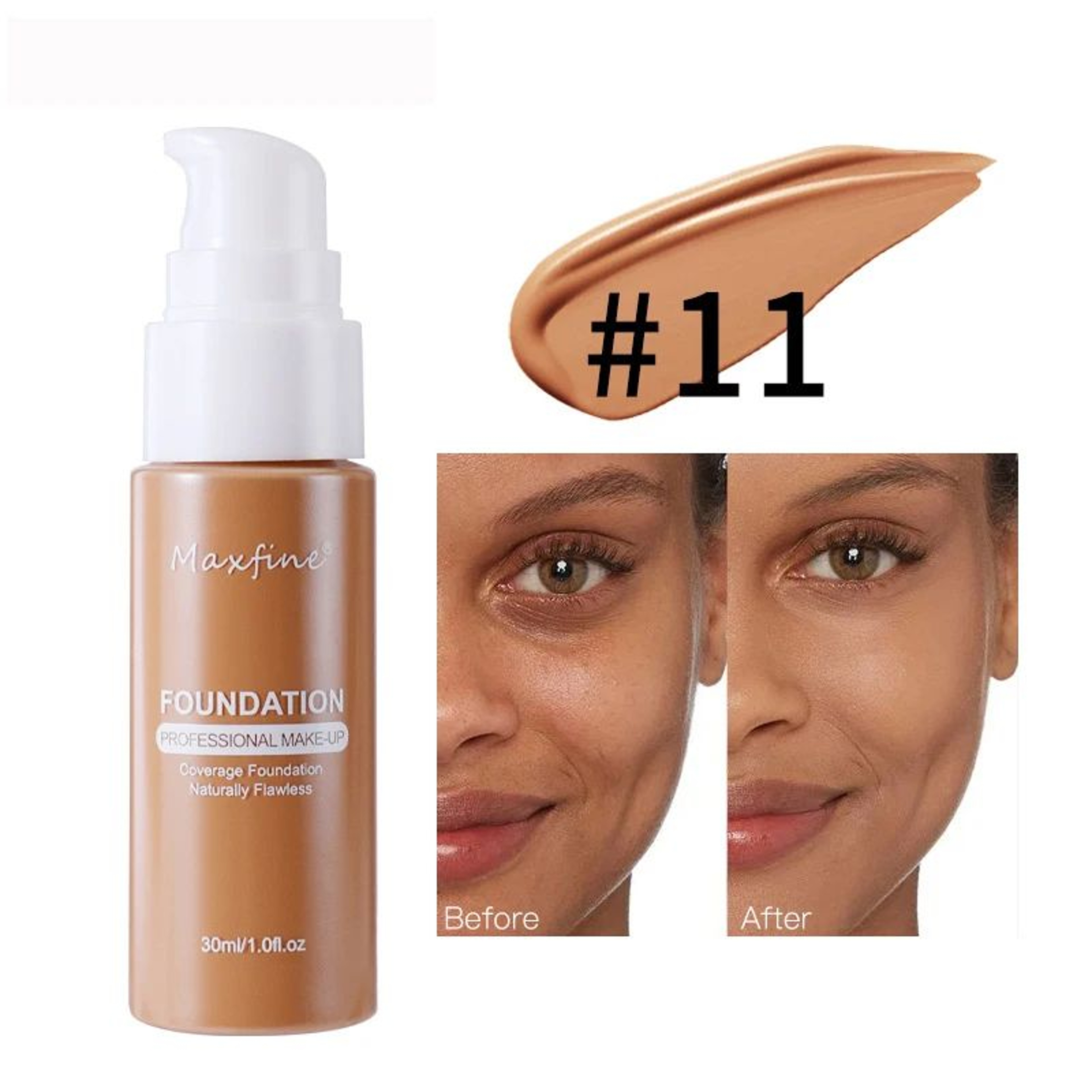 Waterproof Full Coverage Liquid Foundation Sweat Resistant Concealer Makeup 14