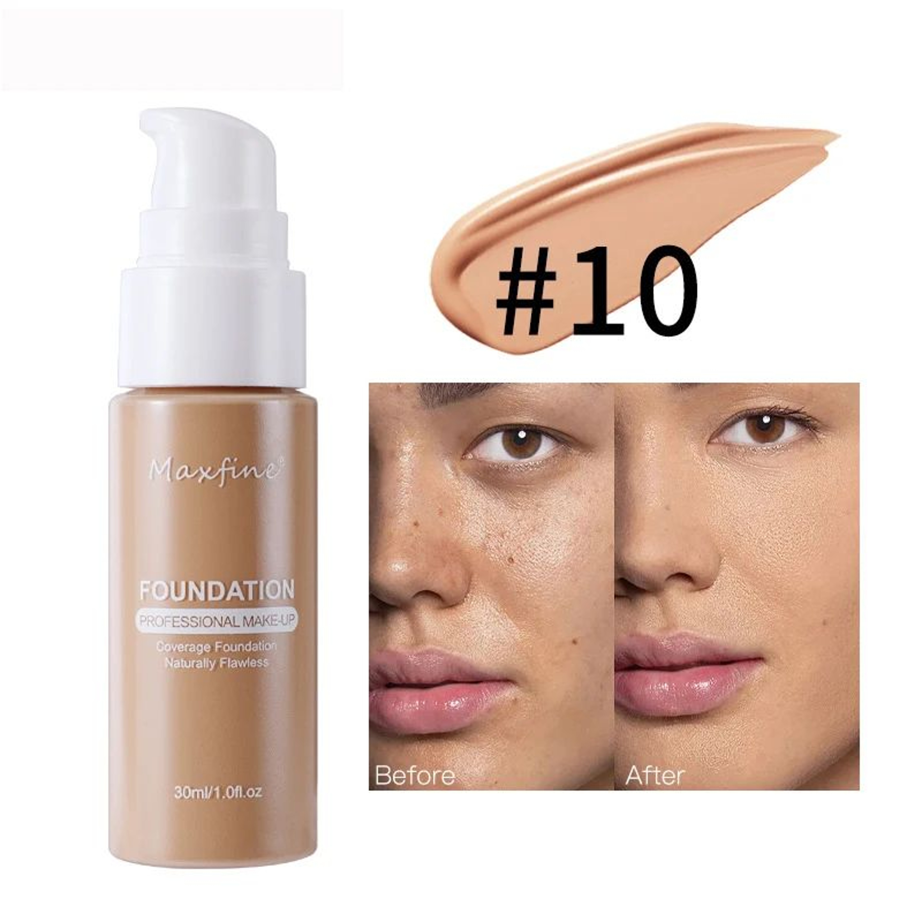 Waterproof Full Coverage Liquid Foundation Sweat Resistant Concealer Makeup 15