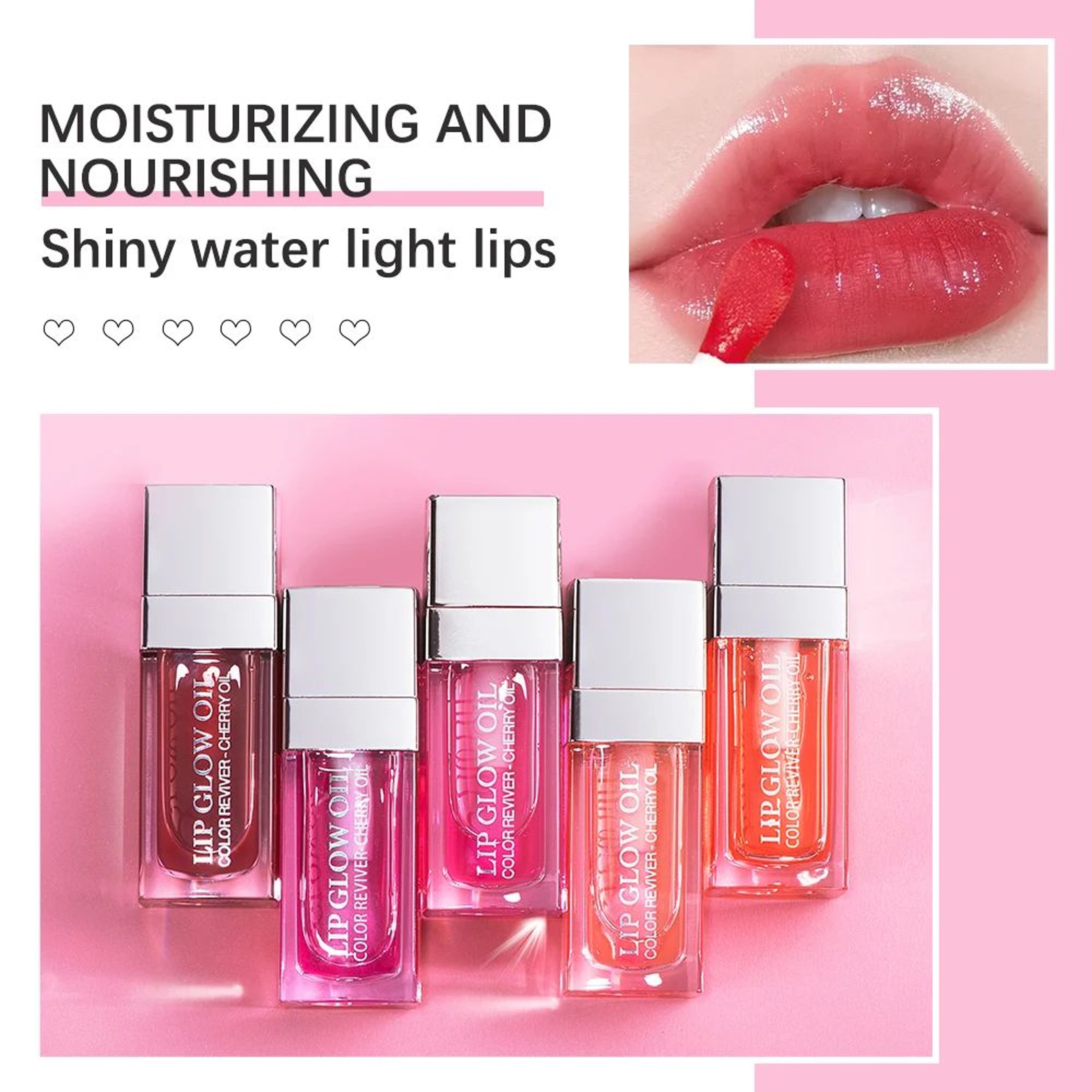 Cherry Seed Hydrating Lip Oil Gloss Plumping Shine Treatment 6ml 2