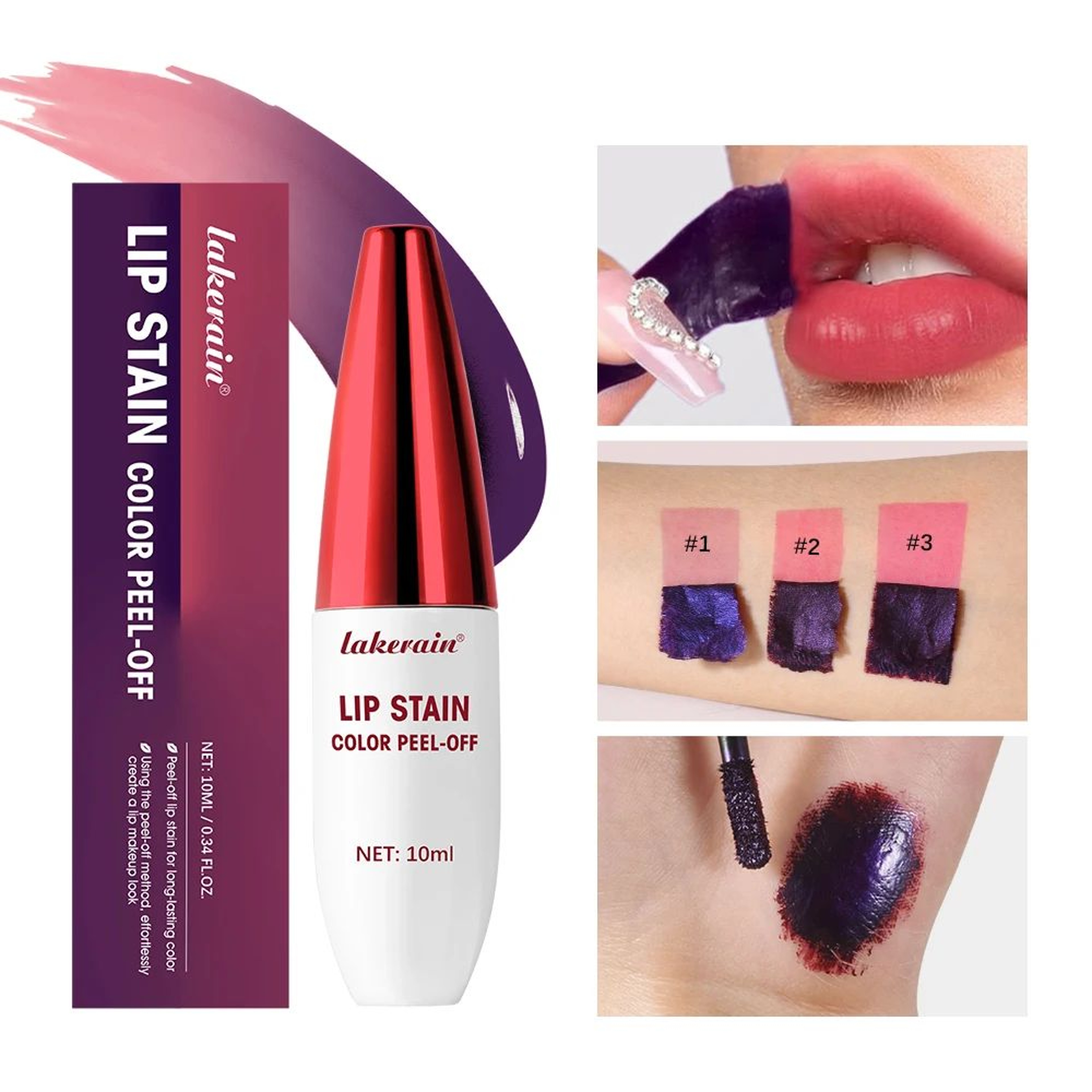 24Hour PeelOff Lip Stain Waterproof LongLasting Matte Lip Tint 1