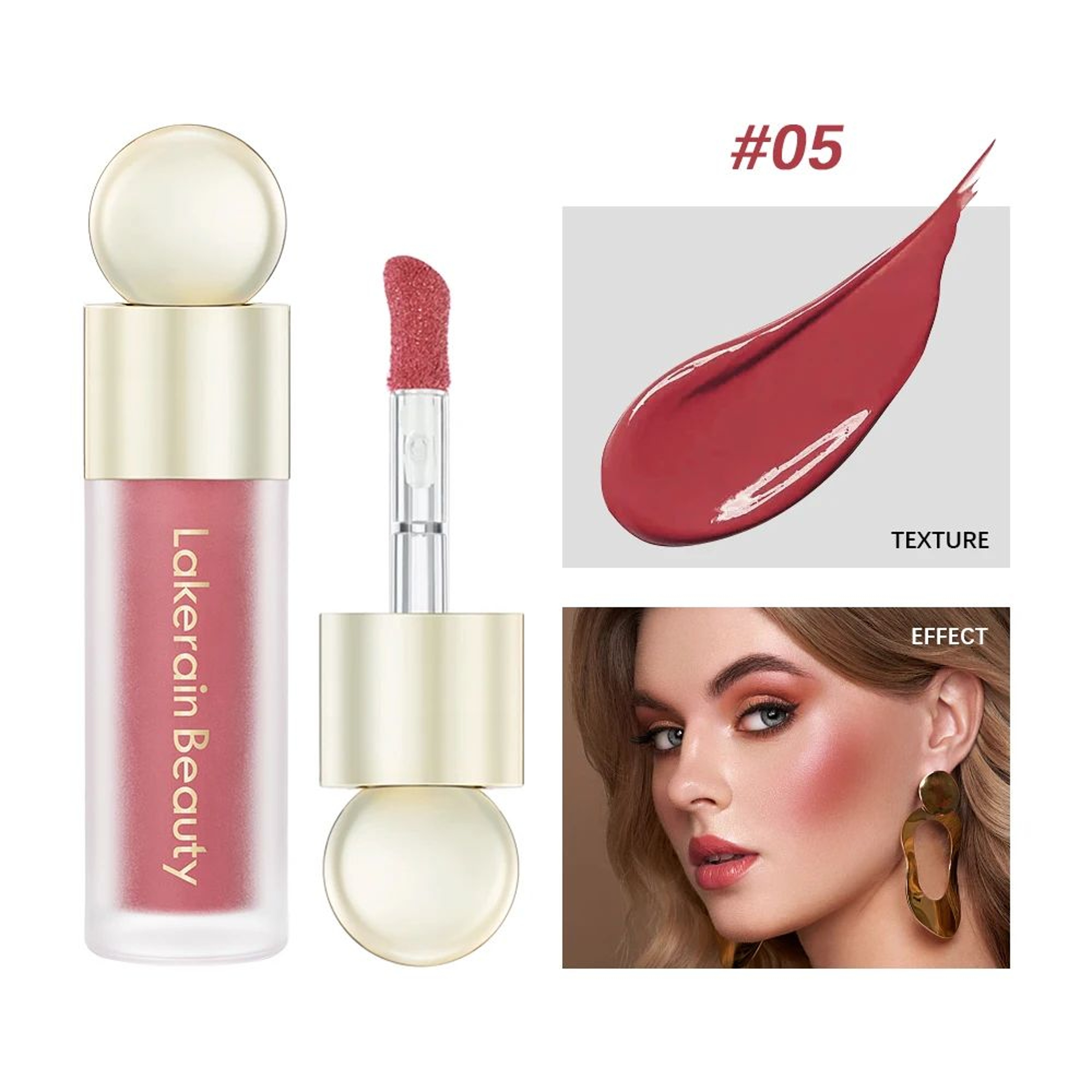 Velvet Matte Liquid Blush Cream  Blendable Cheek Tint For Natural Color 6