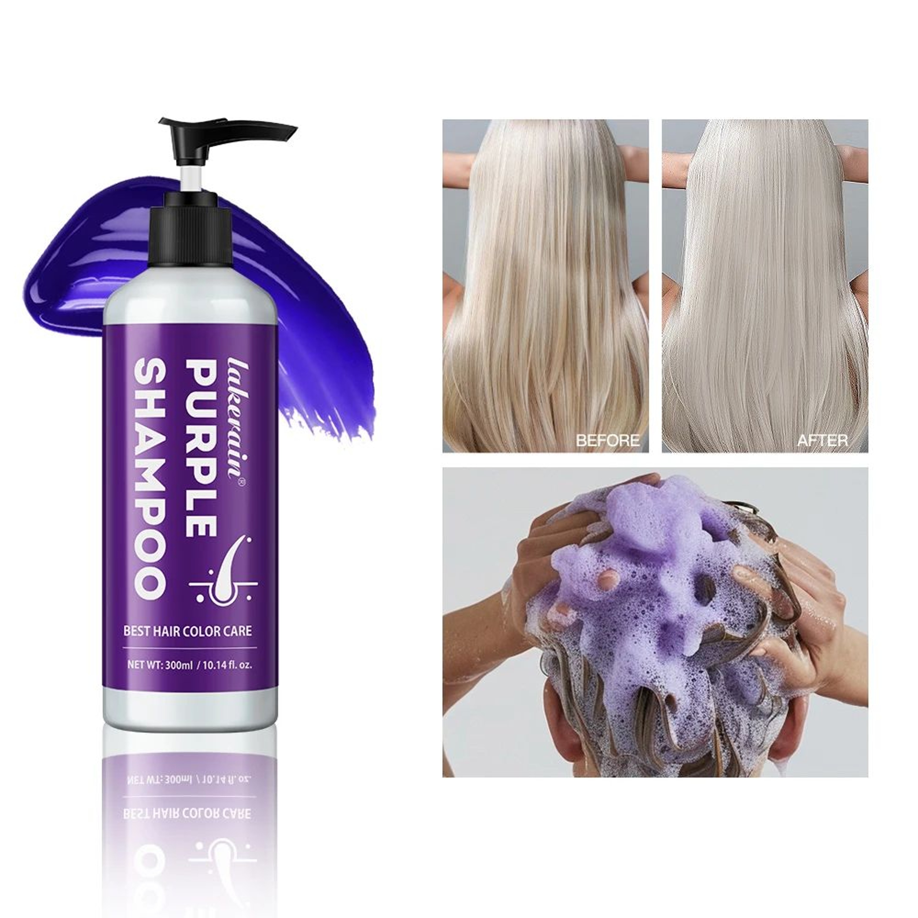 Purple Toning Shampoo For Blonde Gray And Bleached Hair 300ml 0