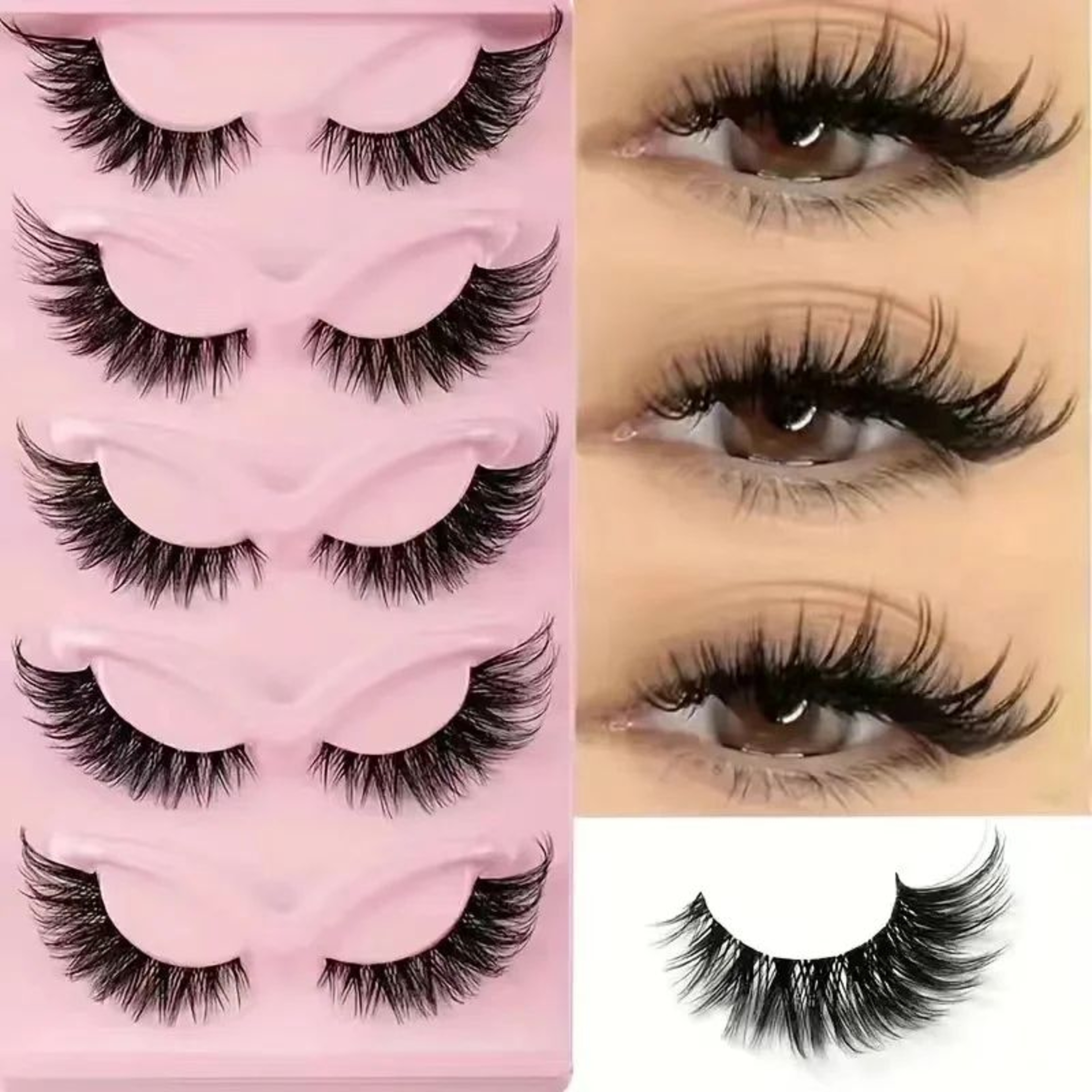 5 Pairs Cat Eye False Eyelashes Dramatic Volume Full Strip Lashes 5