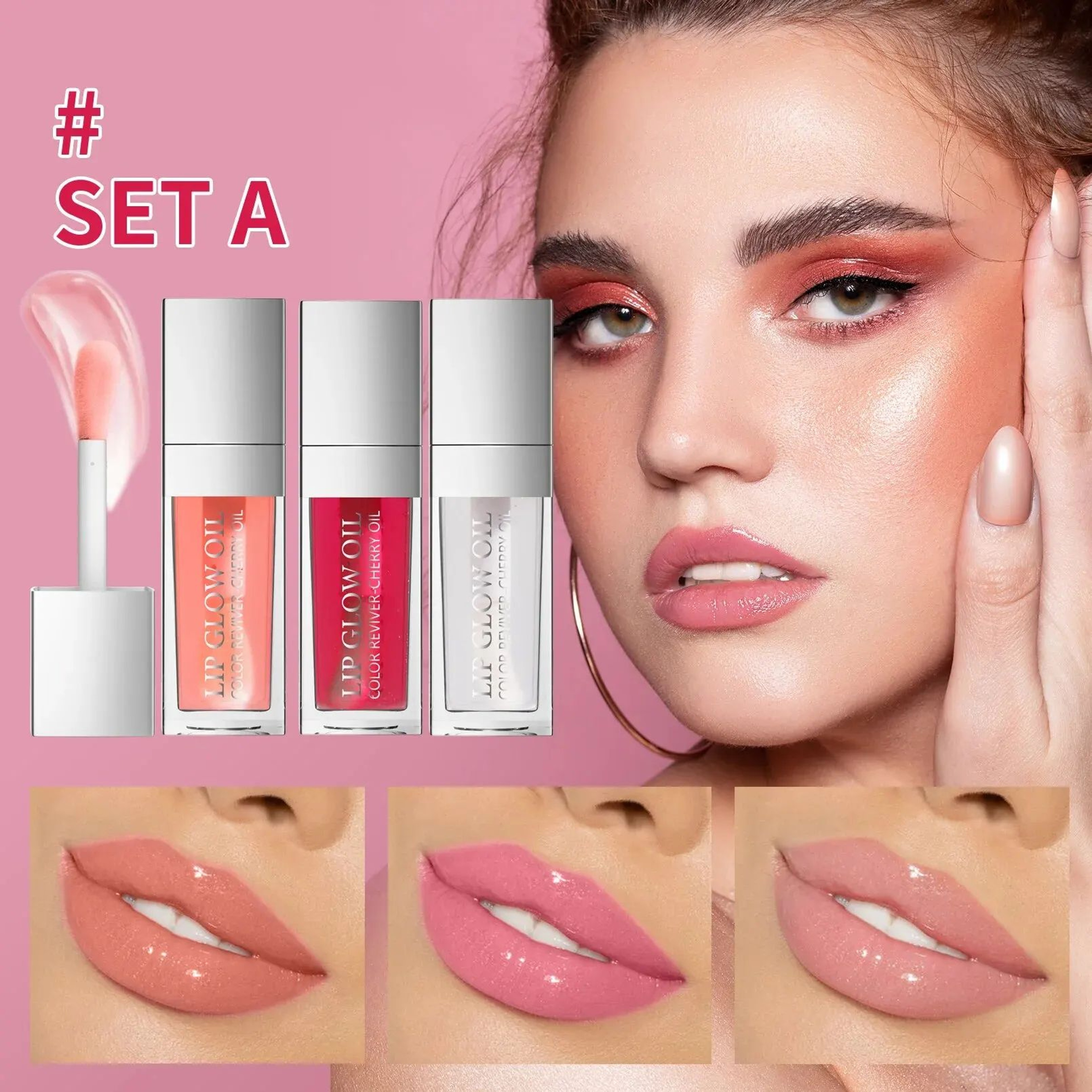 Crystal Jelly Hydrating Lip Oil Set  Plumping Lip Gloss For Soft Glossy Lips 1