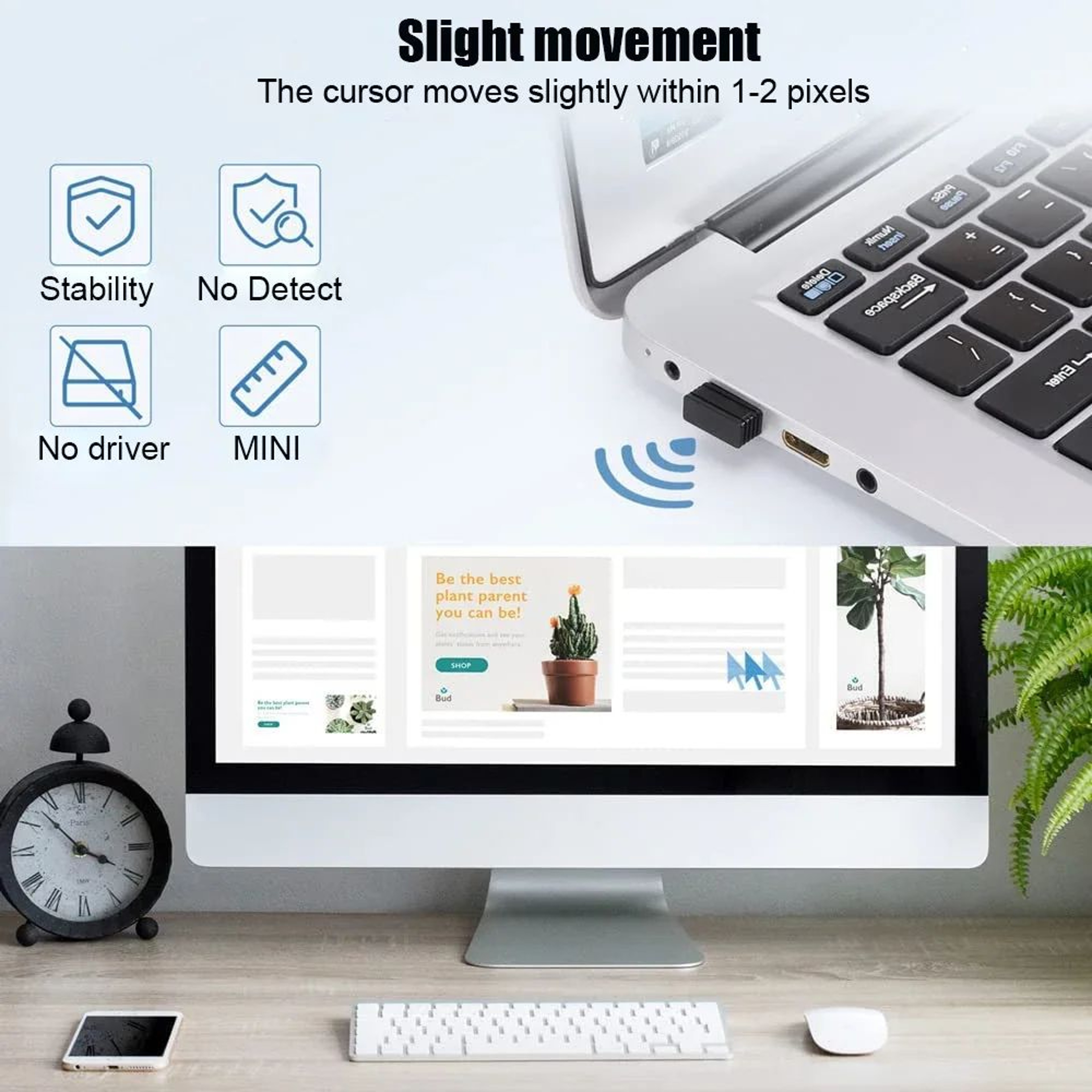 USB Automatic Mouse Jiggler With 3 Movement Modes And On Off Control 4