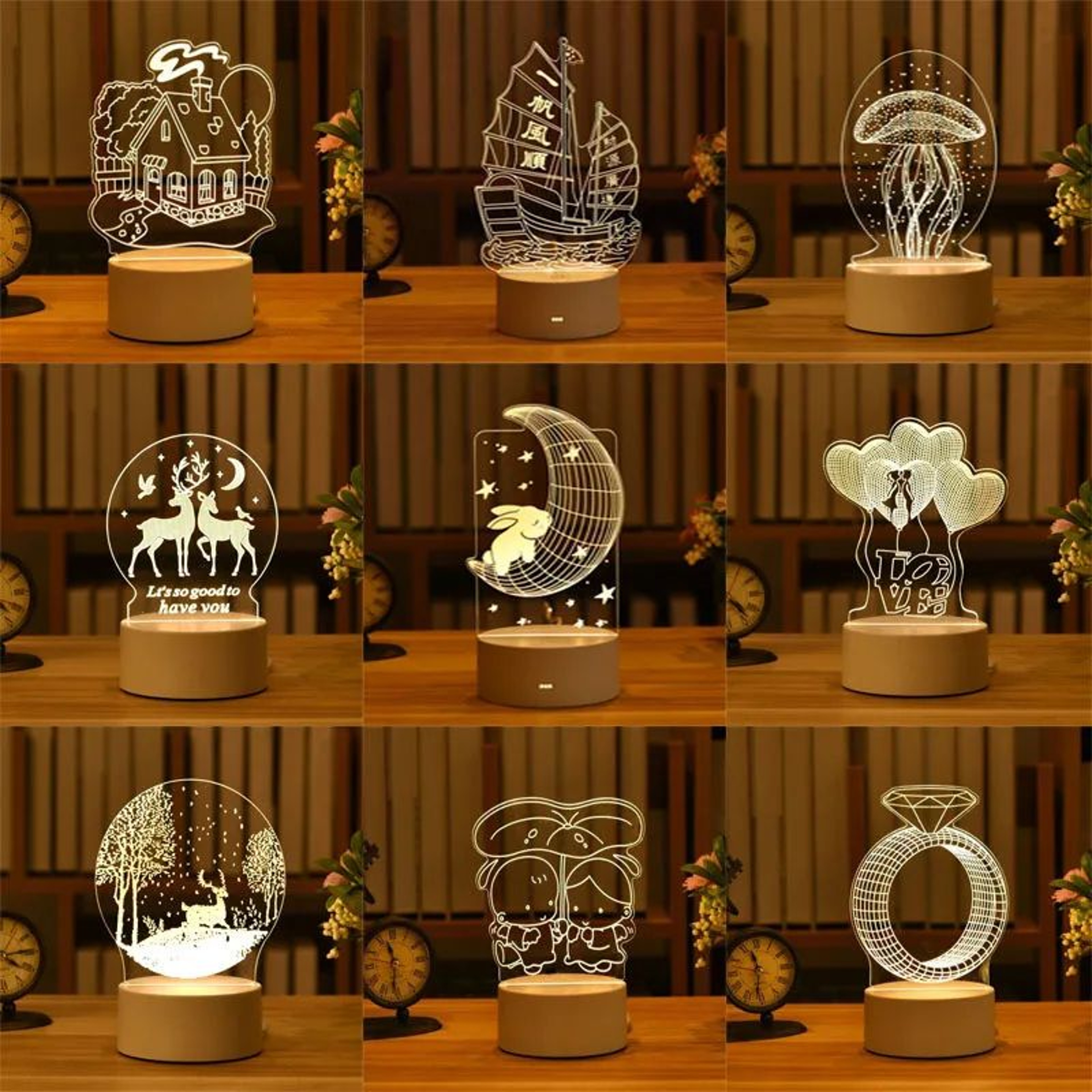 3D Acrylic LED Night Light USB Powered Neon Sign Lamp For Bedroom And Party Decor 5