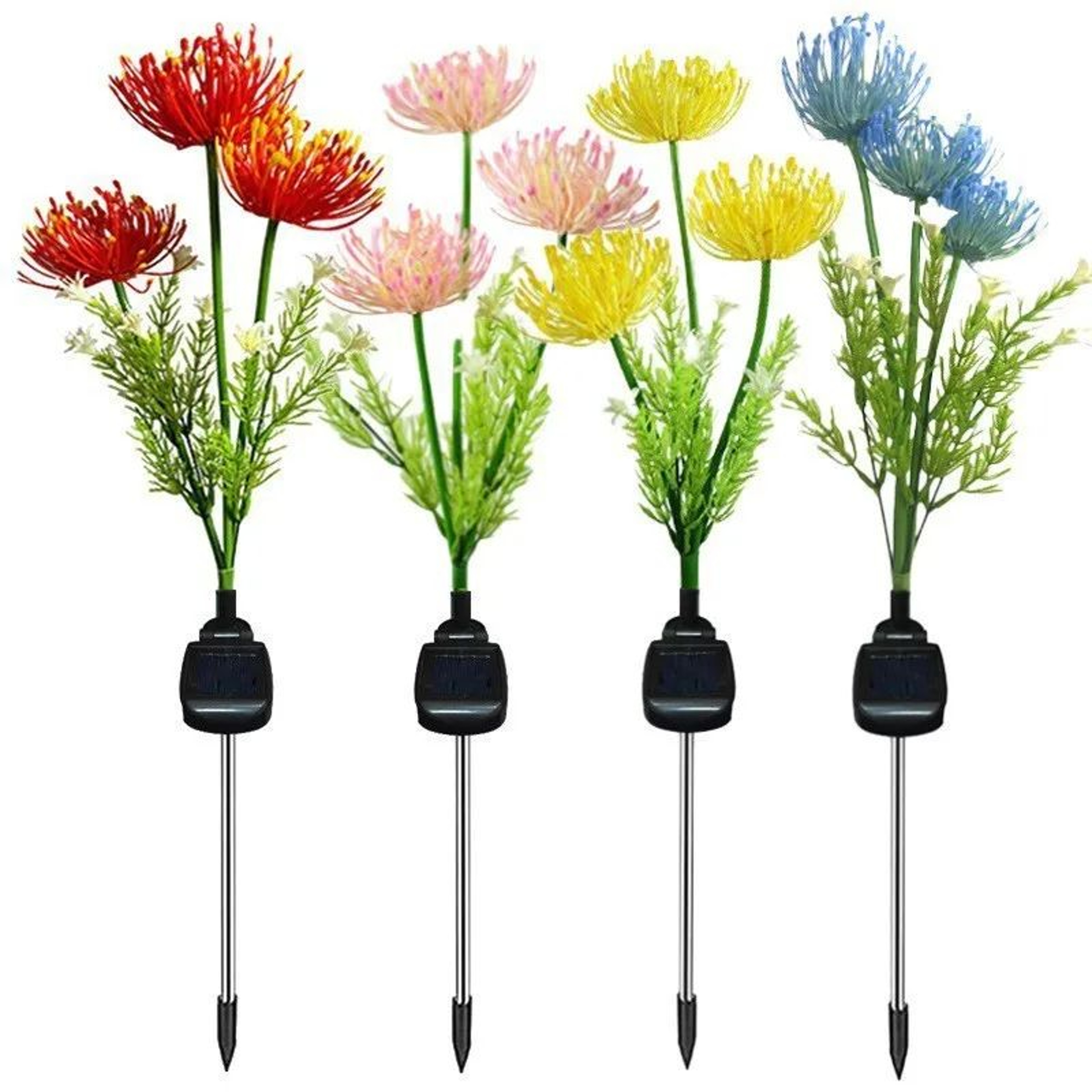 Solar Powered Red Spider Lily Flower Lights For Outdoor Garden Decoration 1