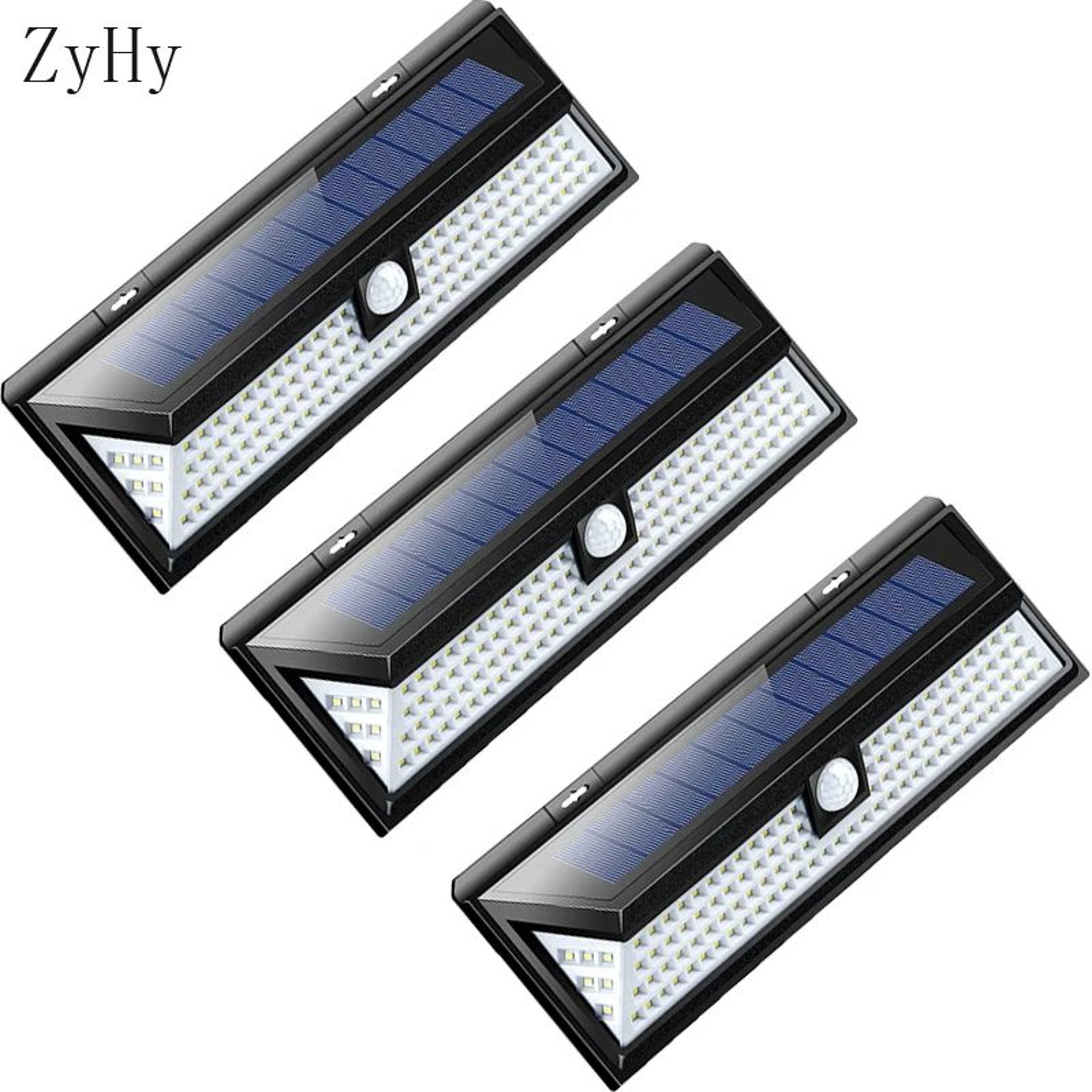 118 LED Solar Motion Sensor Wall Light With 4400mAh Battery For Outdoor Security 0