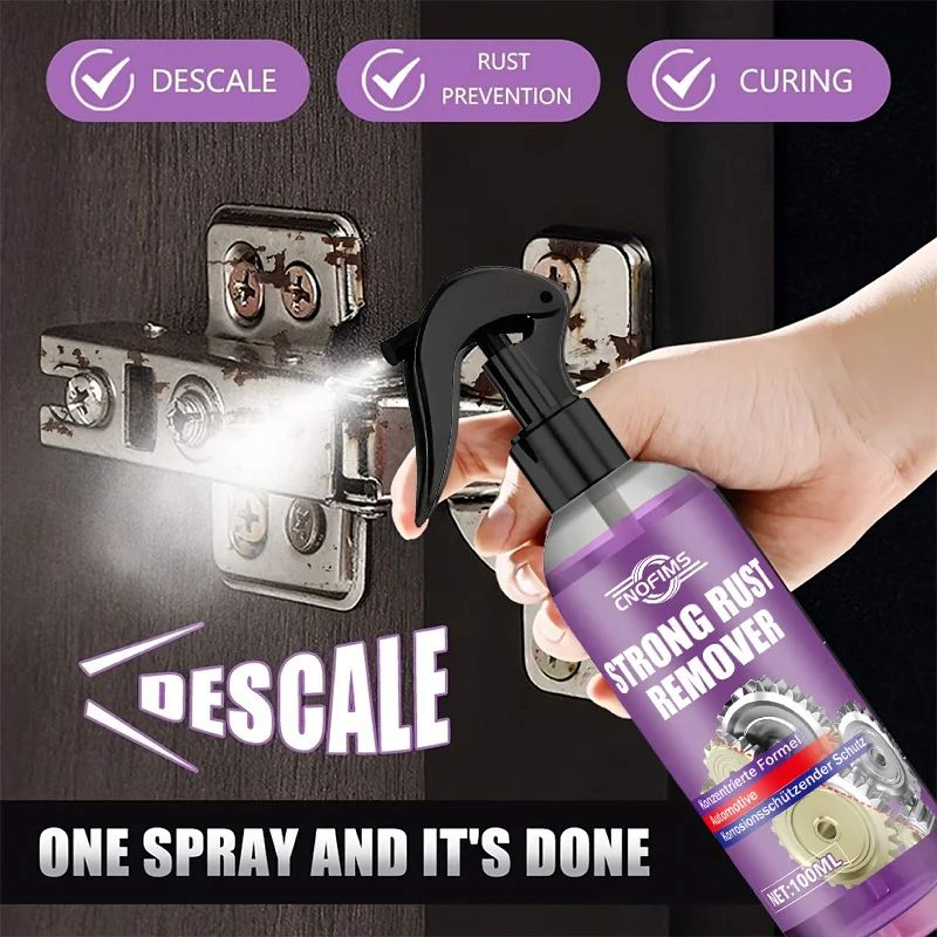 Metal Rust Remover Spray And AntiOxidation Surface Refinisher 5