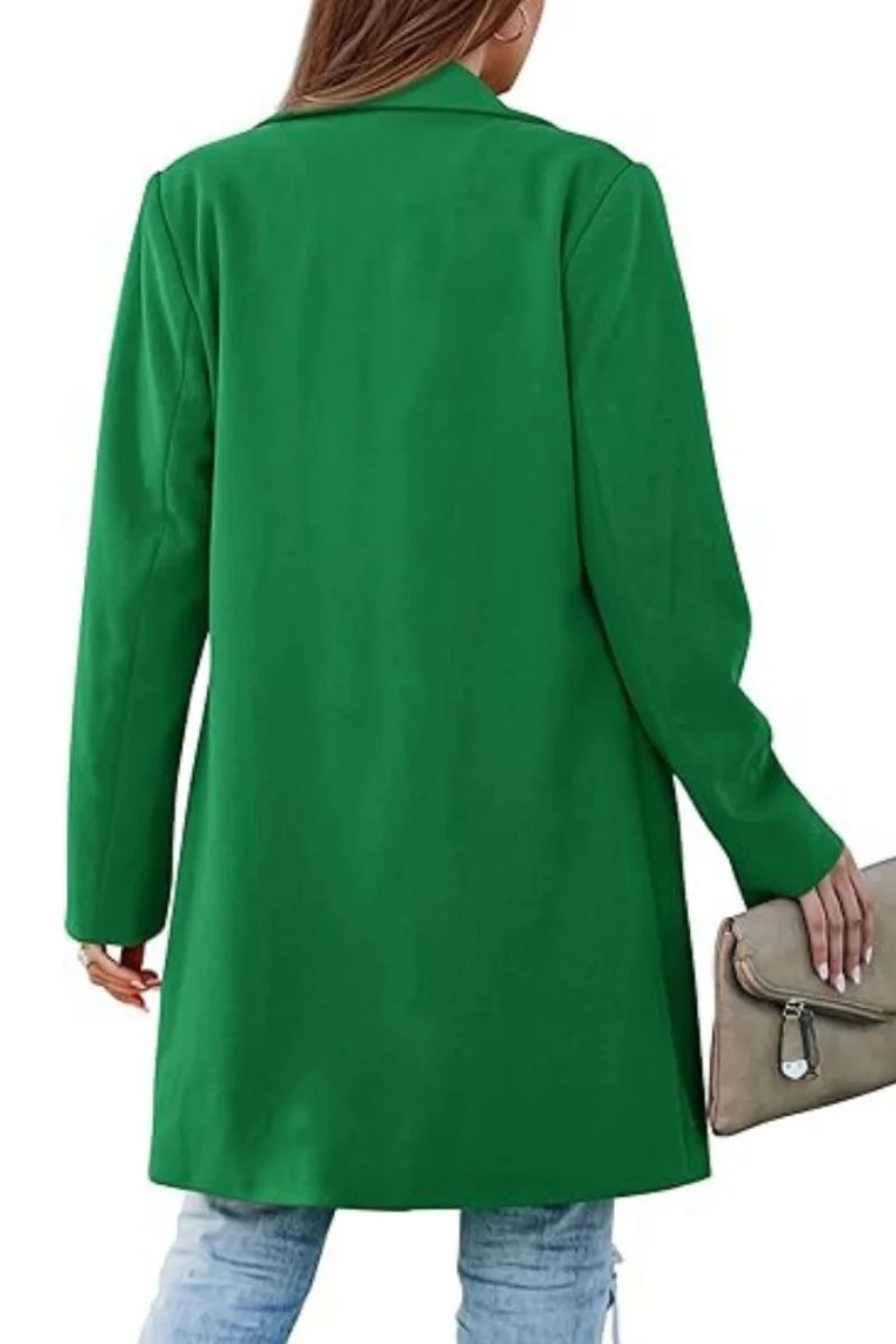 Womens Long Wool Blend Winter Coat With DoubleBreasted Front And TurnDown Collar 6