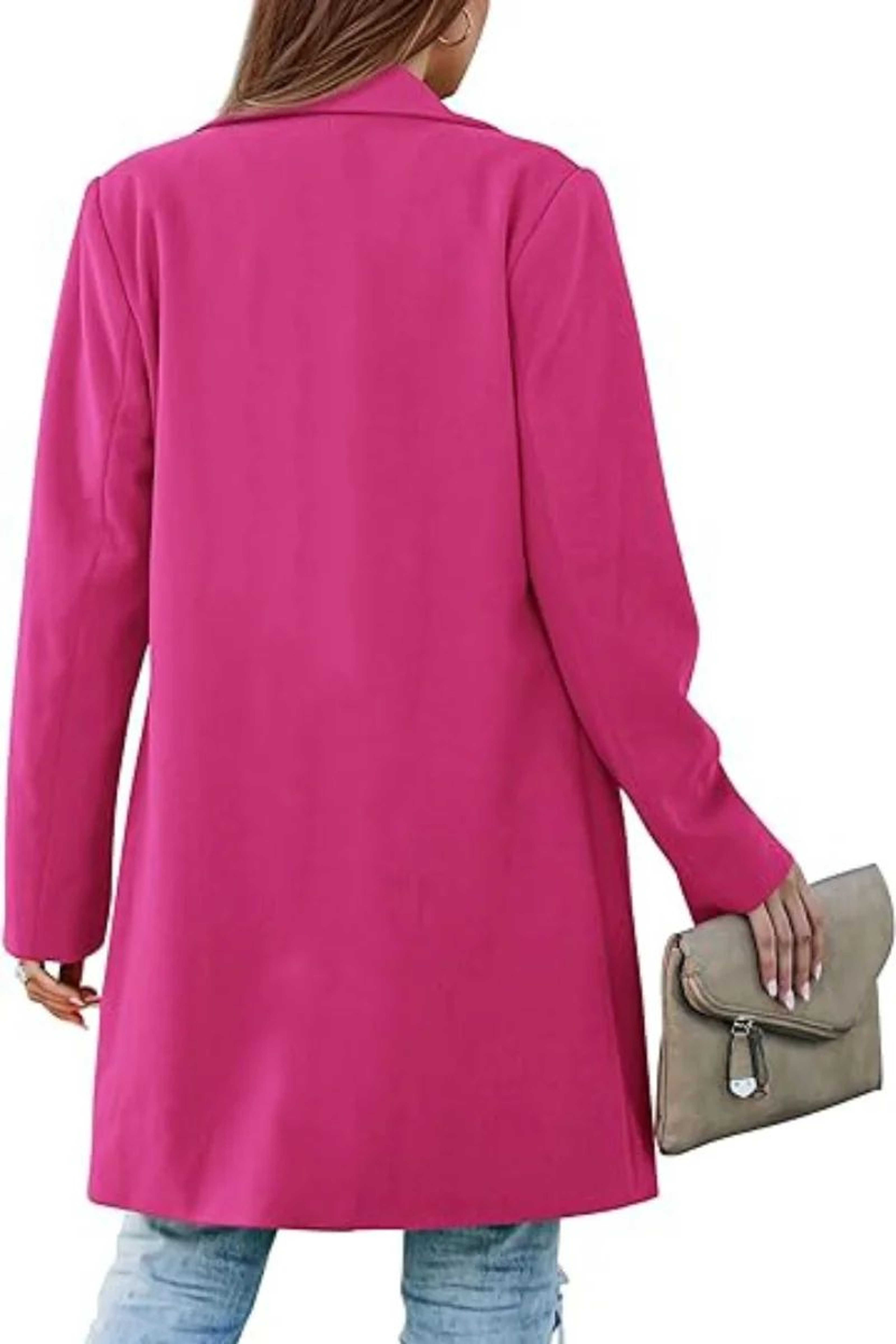 Womens Long Wool Blend Winter Coat With DoubleBreasted Front And TurnDown Collar 4