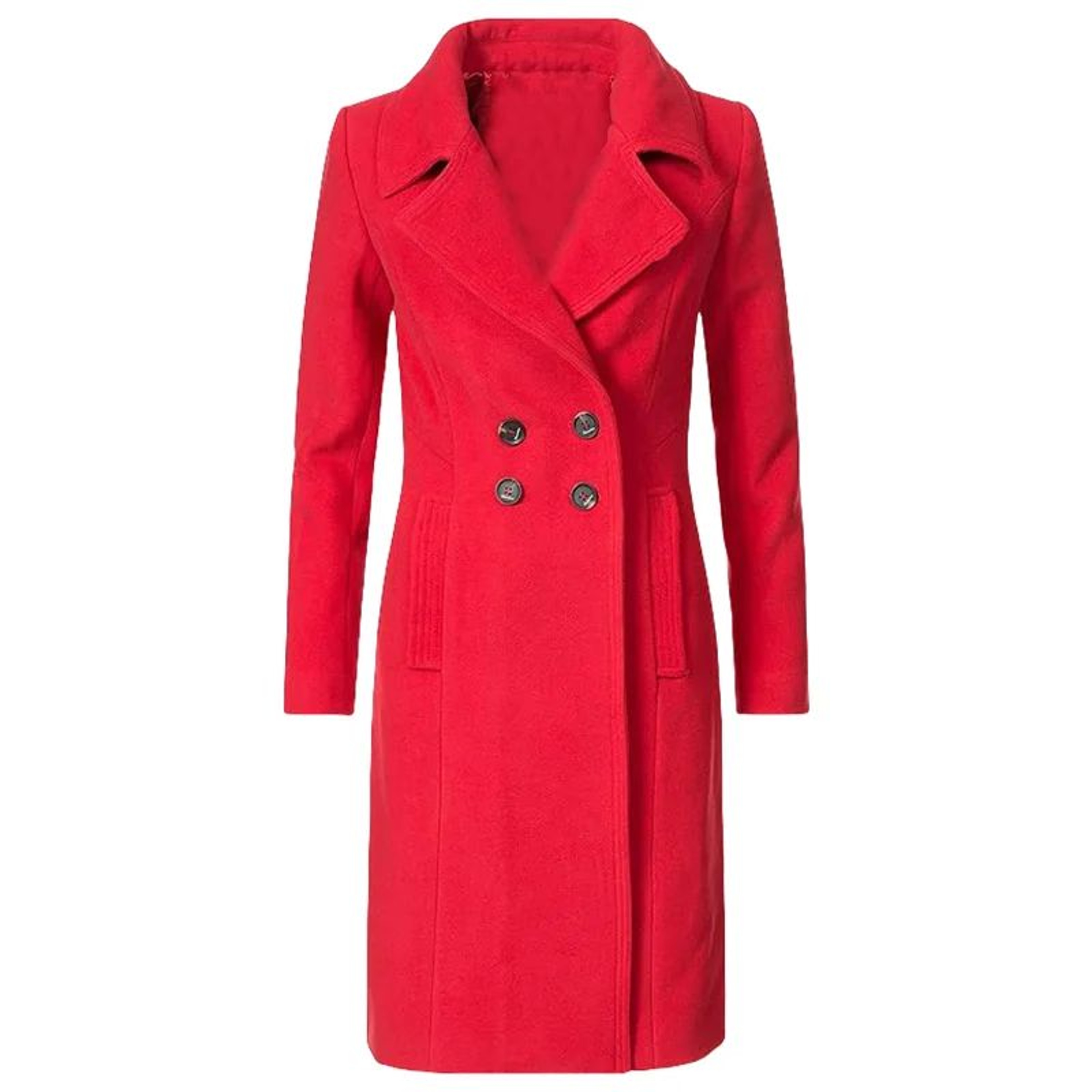 Womens Warm Wool Blend Winter Coat With DoubleBreasted Design And TurnDown Collar 3