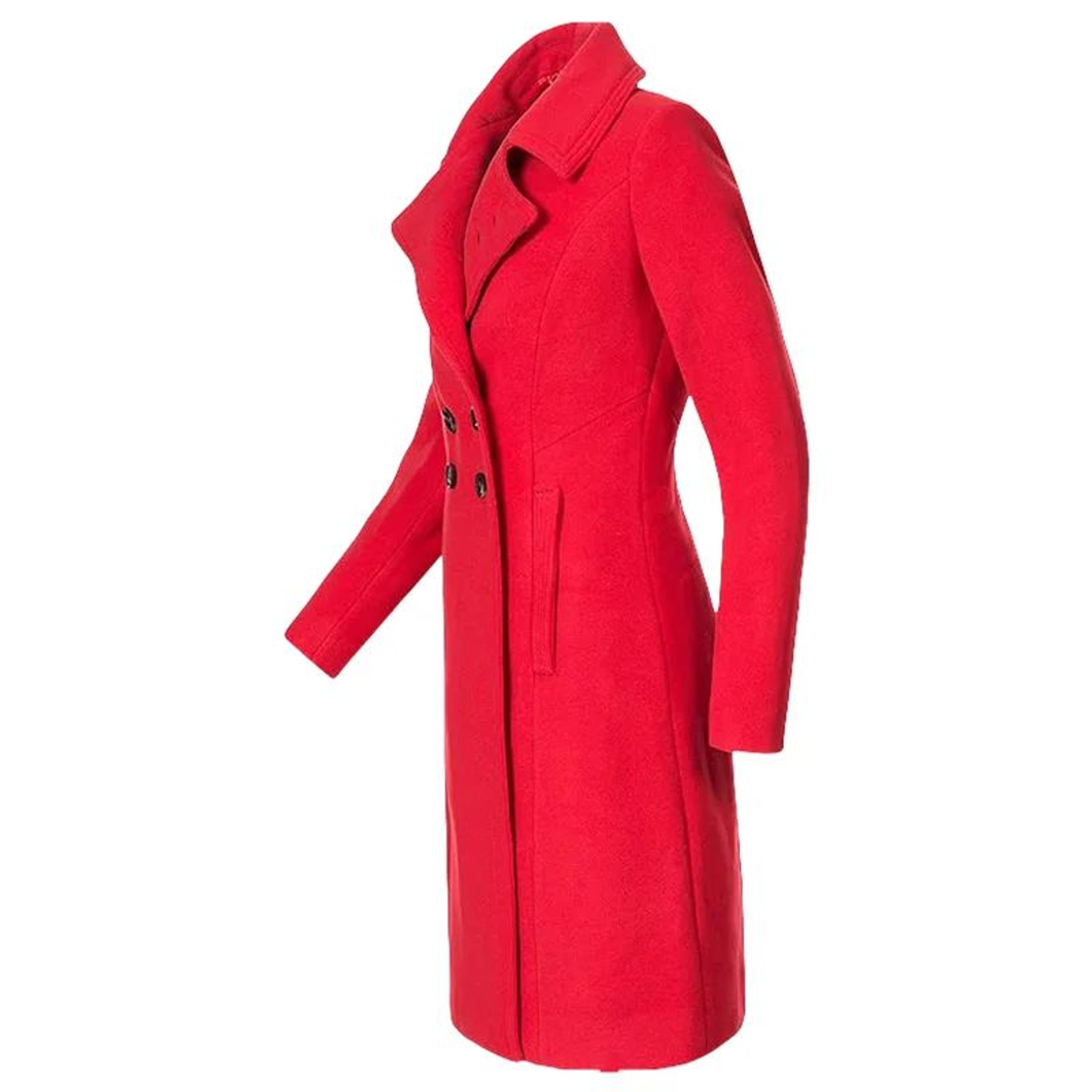 Womens Warm Wool Blend Winter Coat With DoubleBreasted Design And TurnDown Collar 6