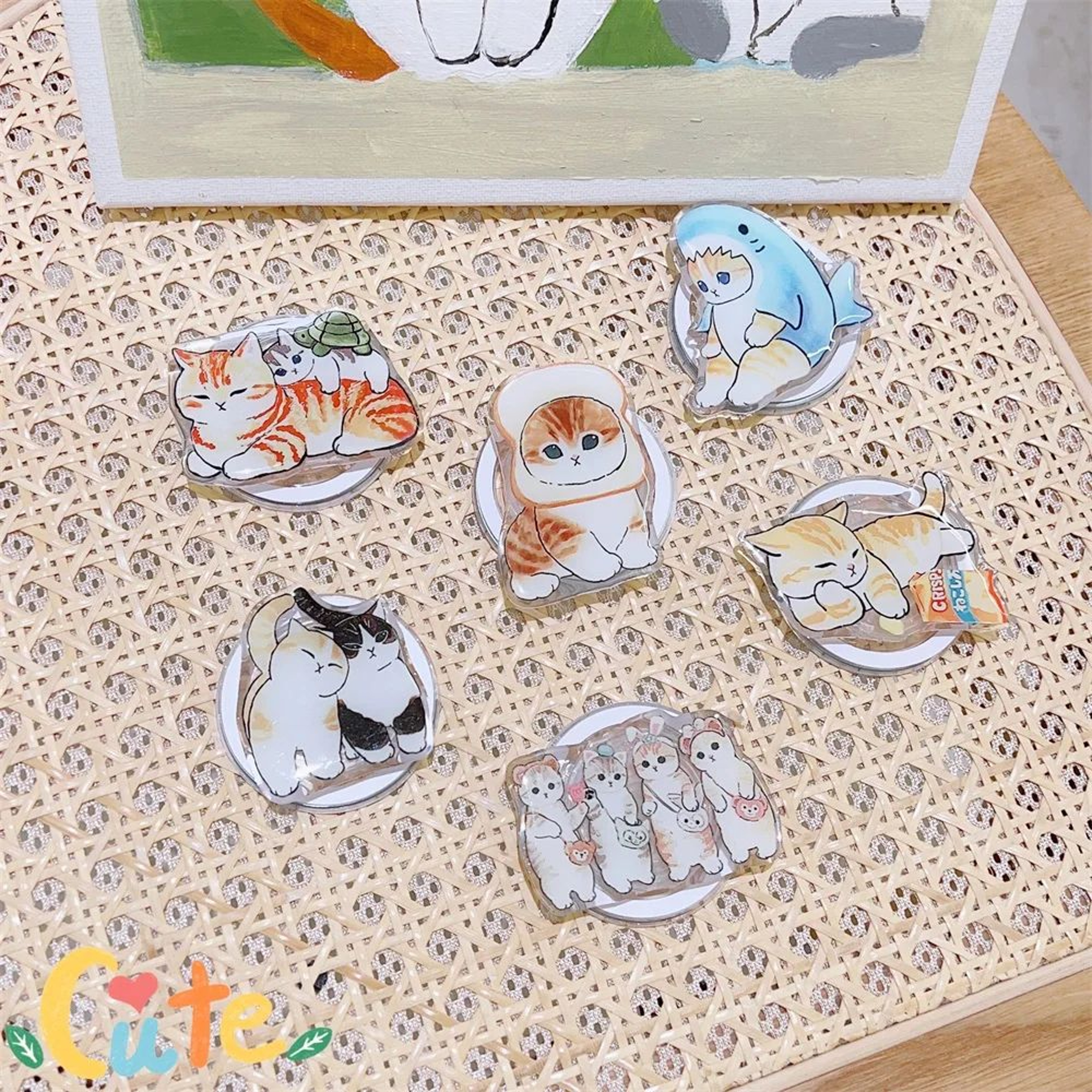 Cute Korean Cartoon Magnetic MagSafe Phone Grip And Foldable Stand 4