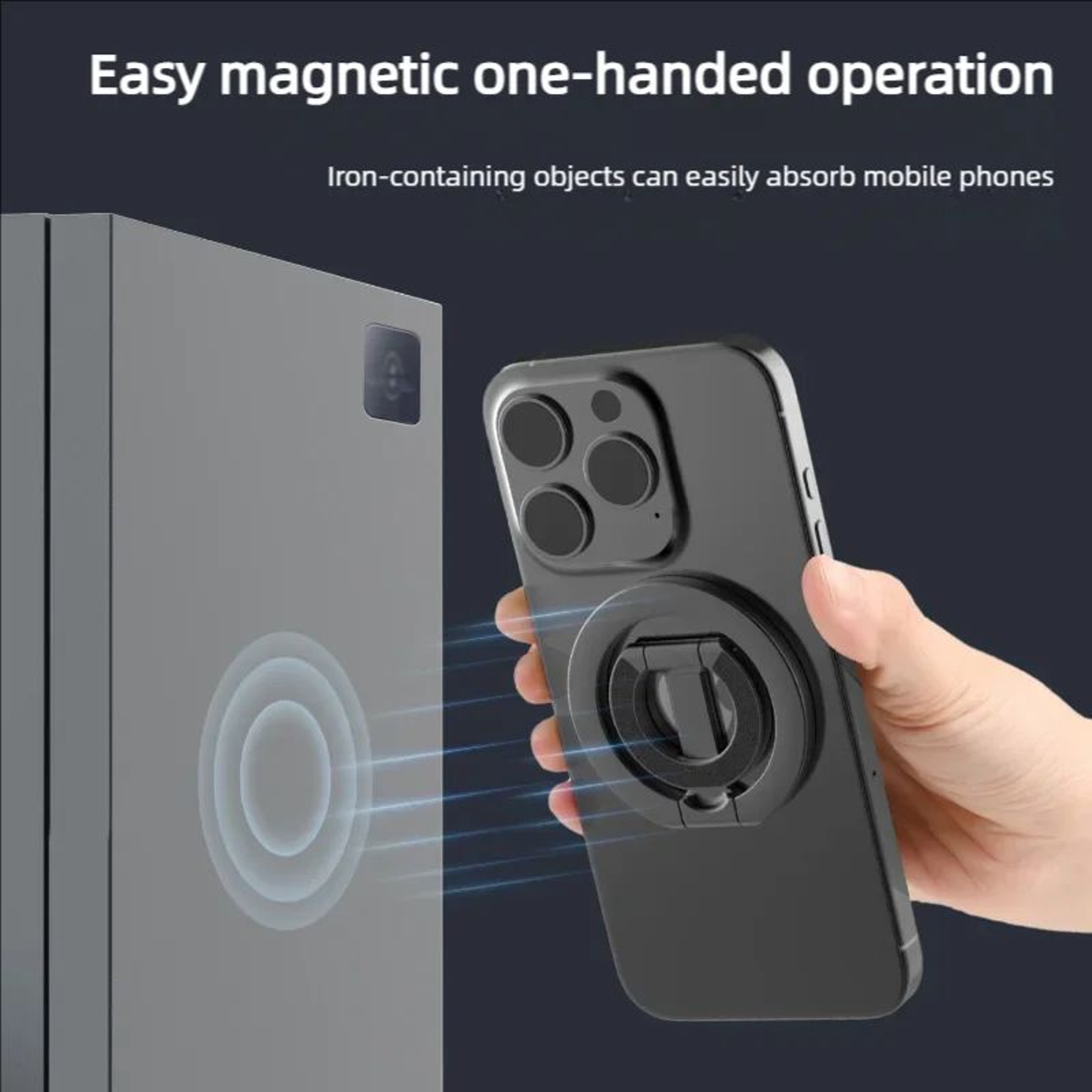DoubleSided MagSafe Magnetic Phone Ring Holder With Foldable Stand 1