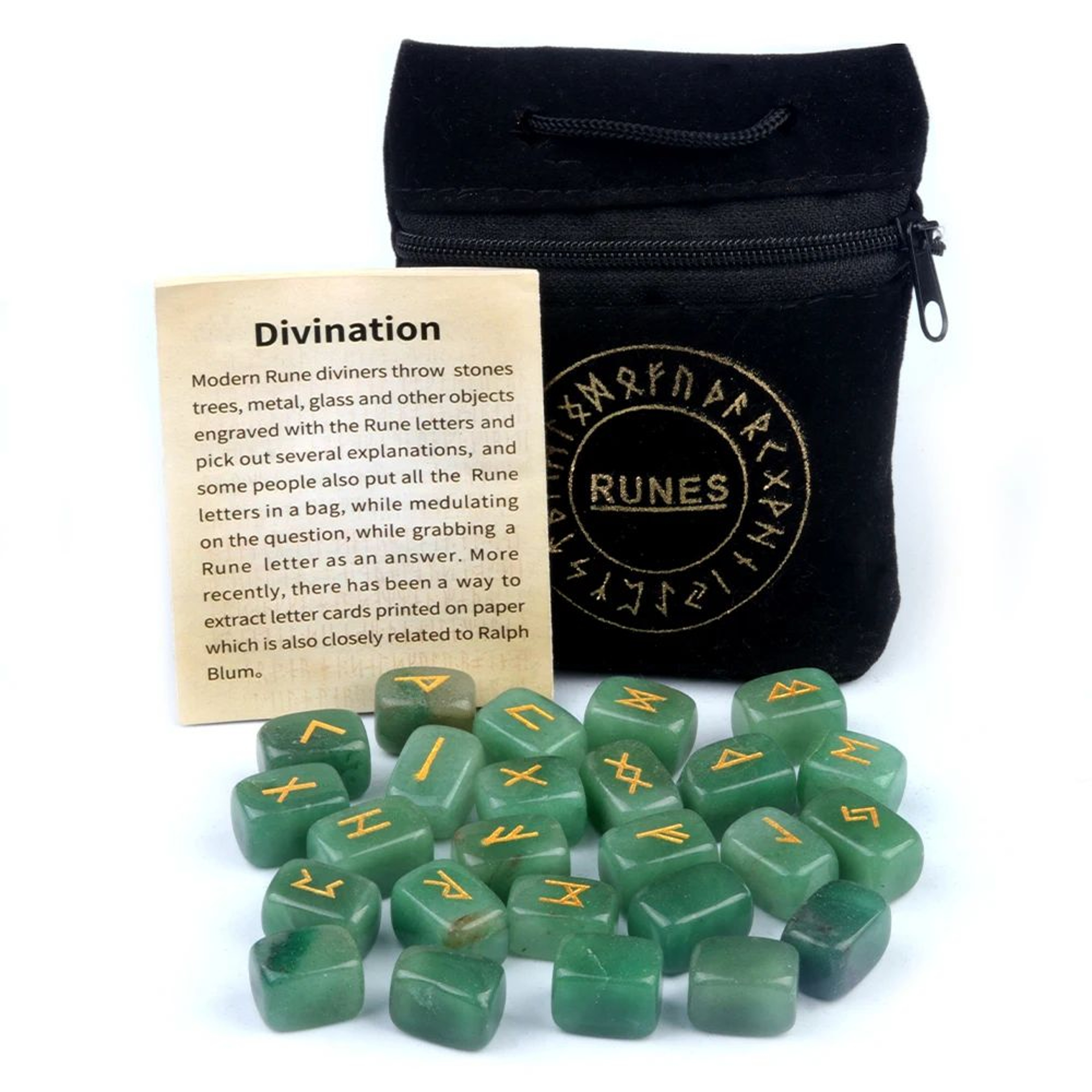 25PCS Natural Rune Stones Set For Divination And Fortune Telling 5