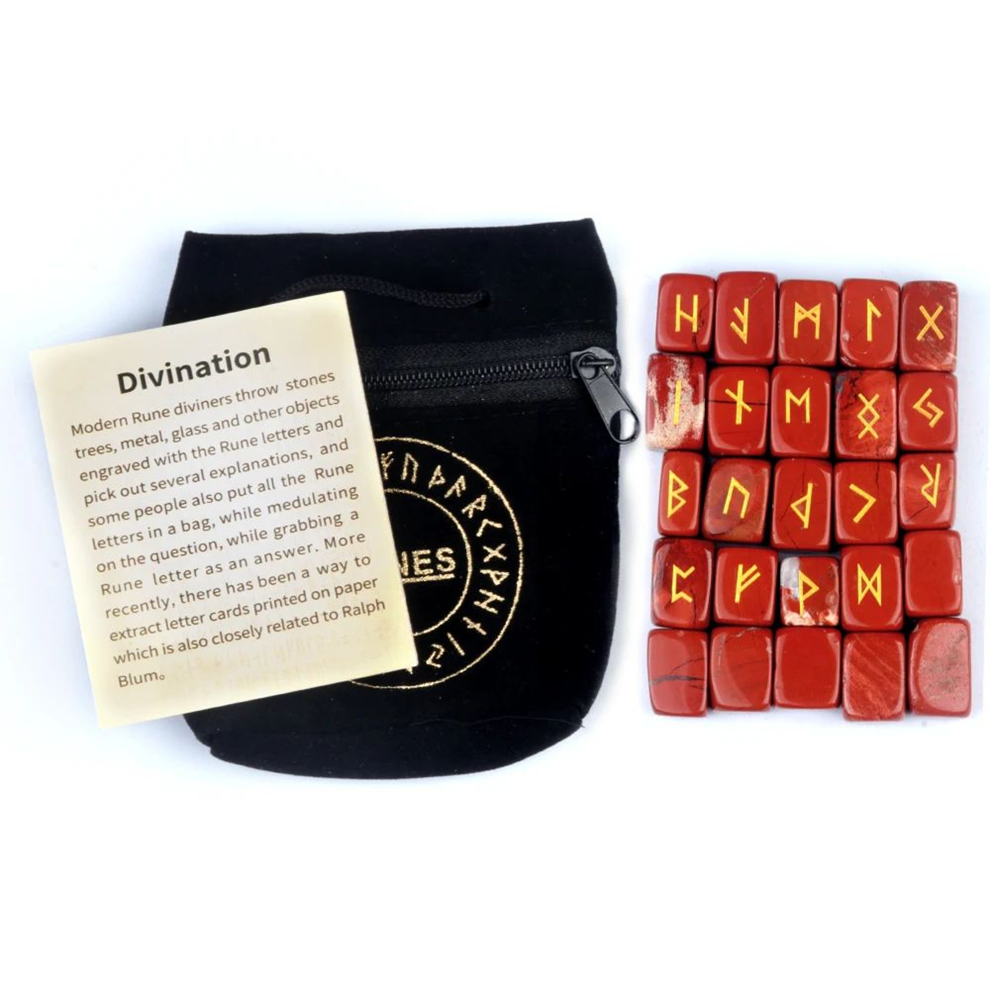 25PCS Natural Rune Stones Set For Divination And Fortune Telling 6