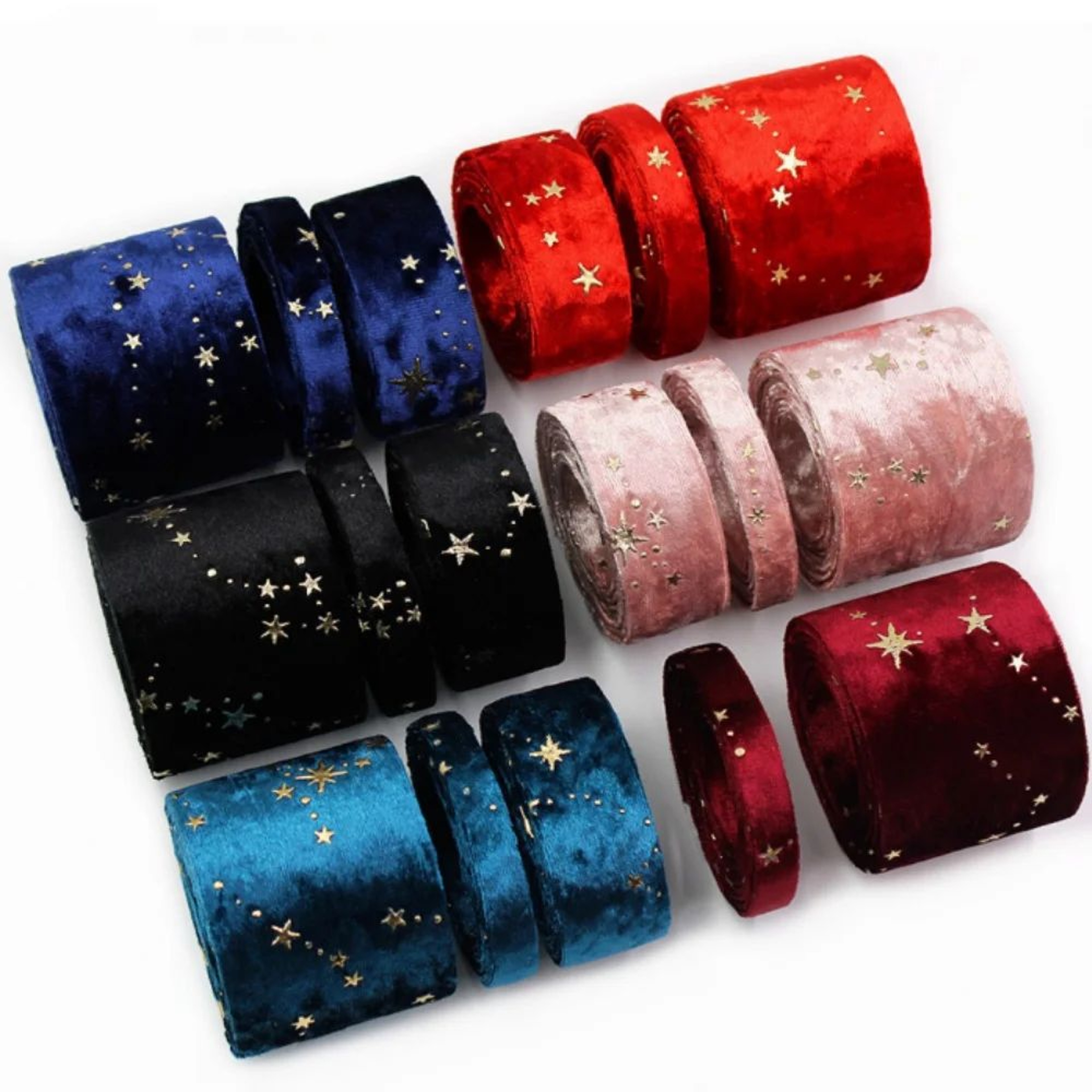DoubleSided Star Velvet Ribbon For Gift Wrapping Wedding Bouquets And Christmas Decorations 0