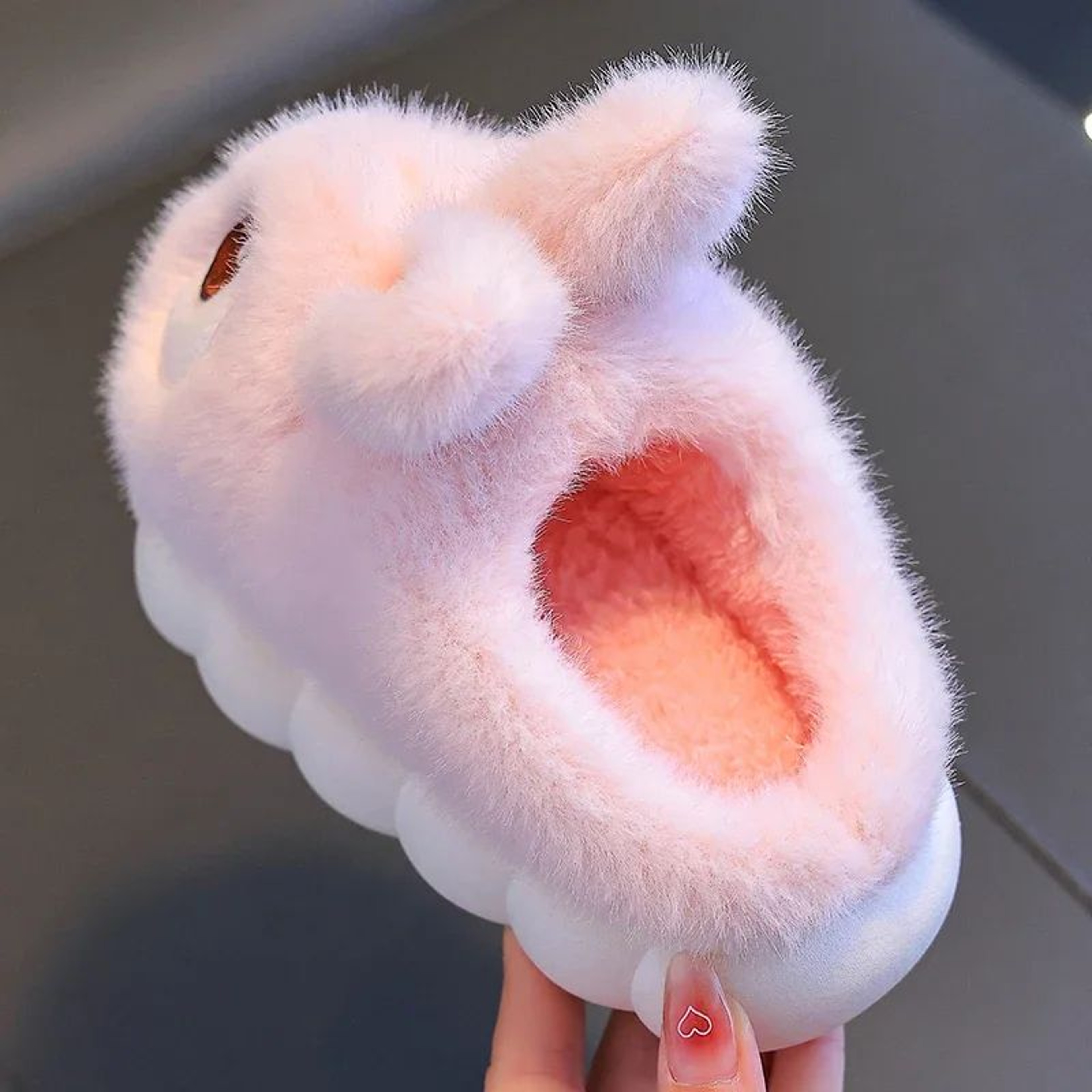 Cute Rabbit Plush Winter Slippers For Kids  Warm Fluffy Indoor House Shoes 3