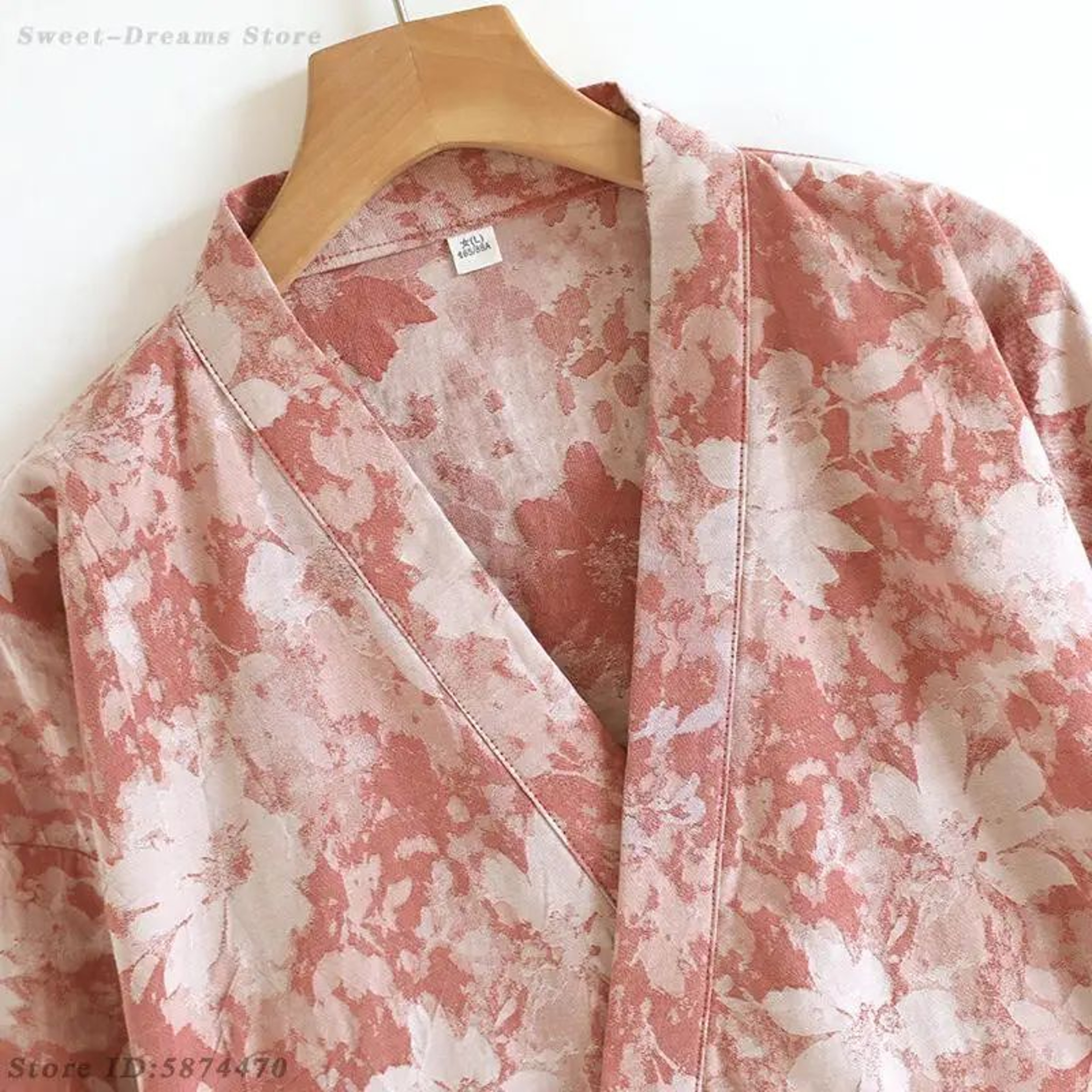 Womens Cotton Jacquard Kimono Robe  Breathable Lightweight Lounge Cardigan 4