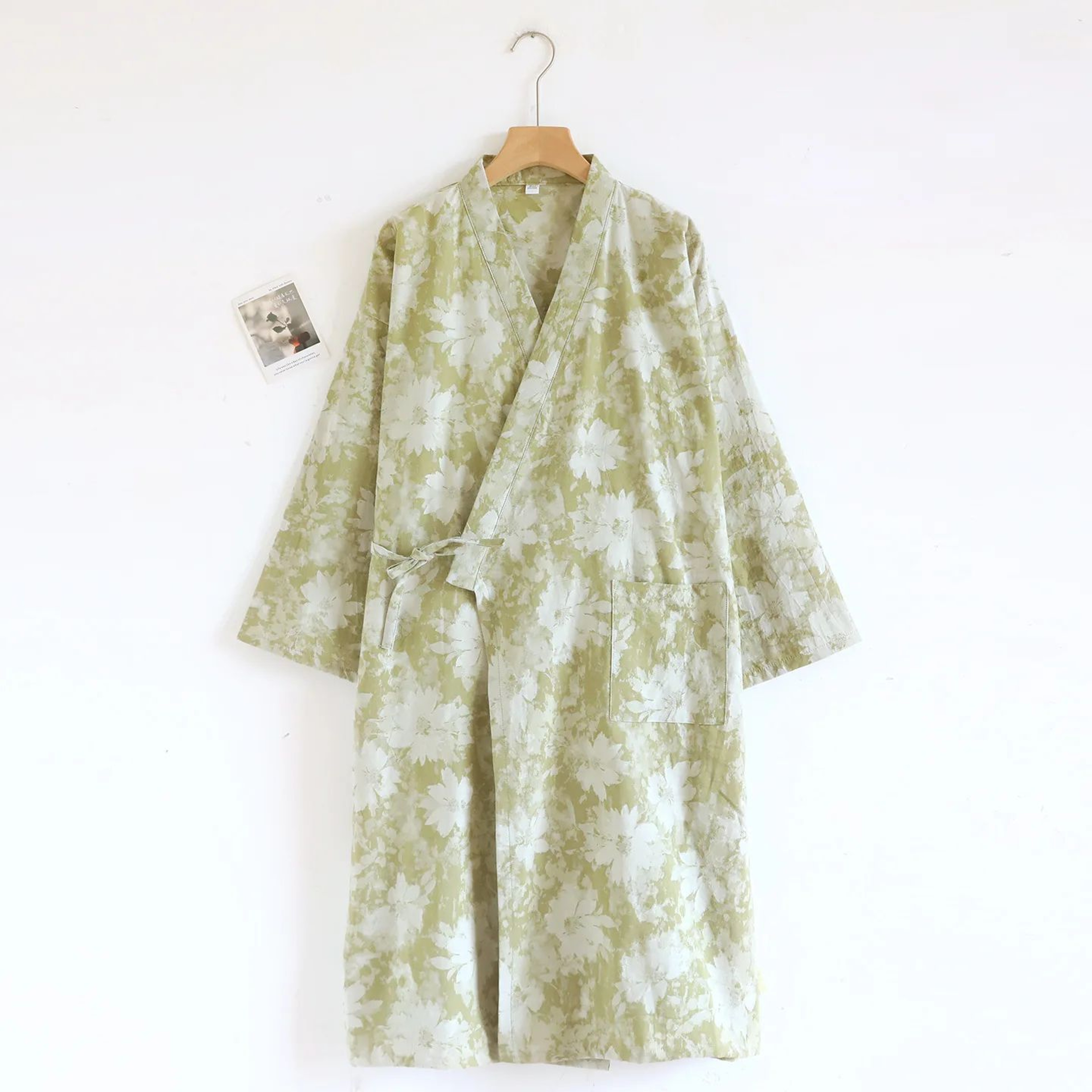 Womens Cotton Jacquard Kimono Robe  Breathable Lightweight Lounge Cardigan 7