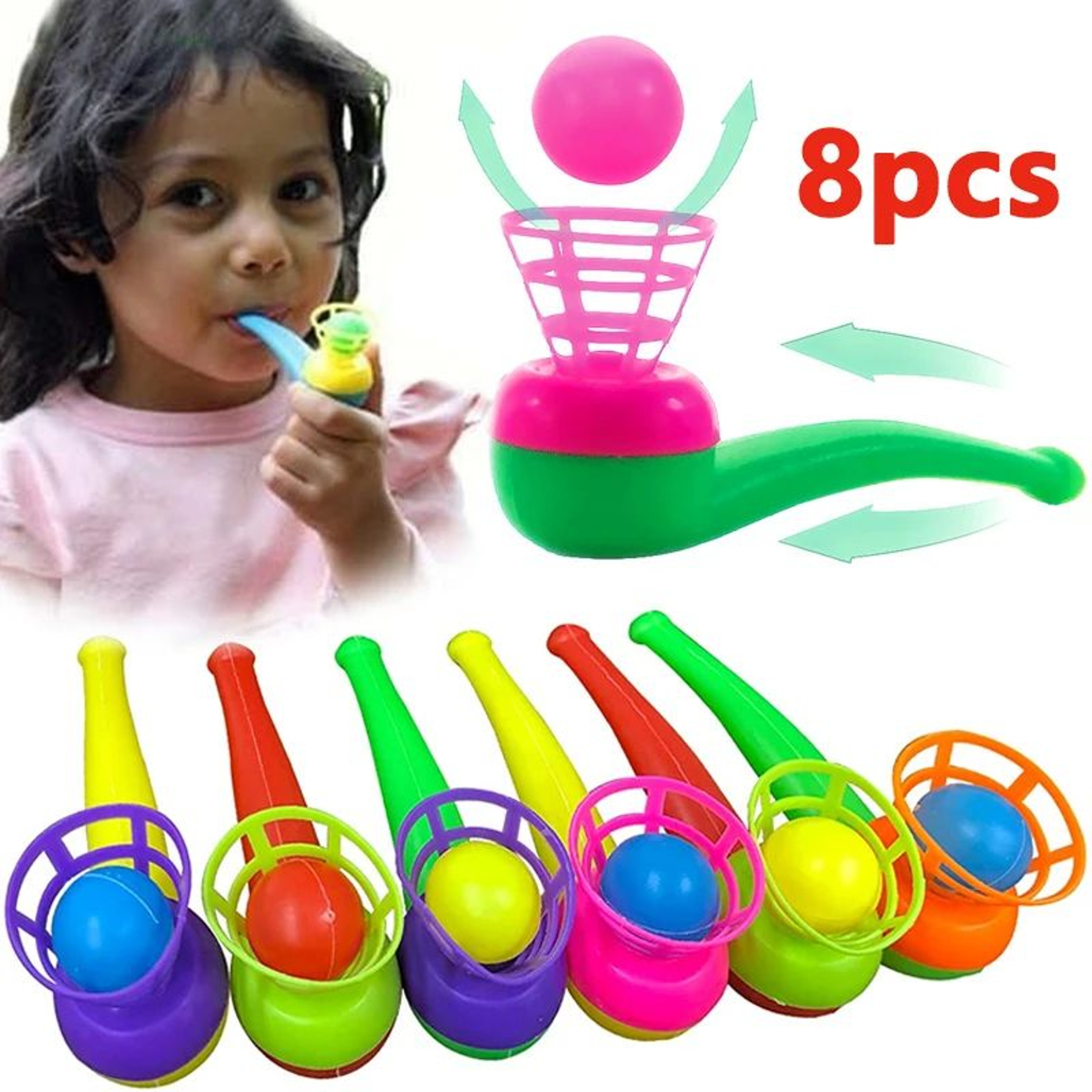 Colorful Floating Ball Blowing Toy For Kids  Fun Balance And Coordination Game 0