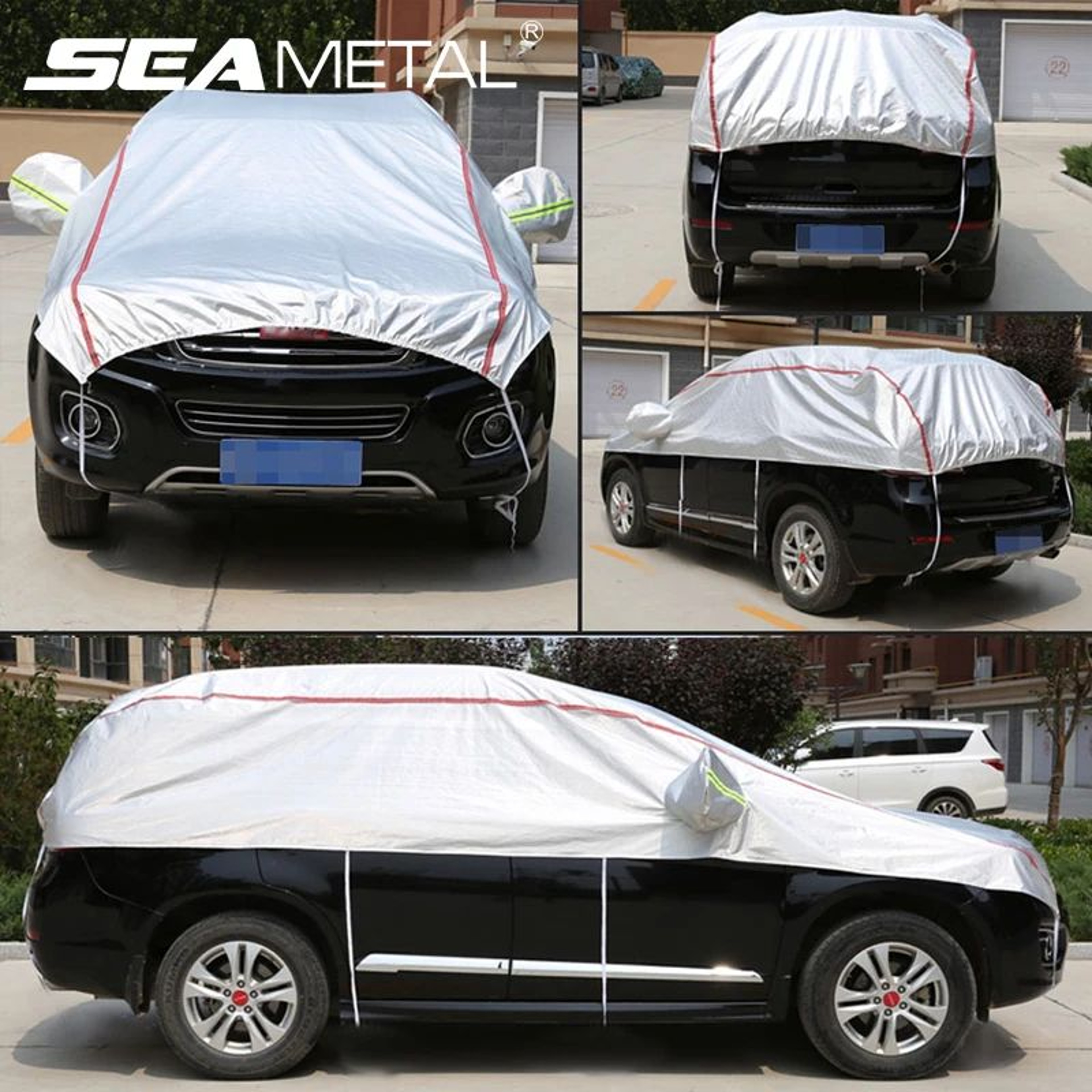Waterproof Universal Half Car Cover For SUV And Sedan With UV Rain And Snow Protection 0