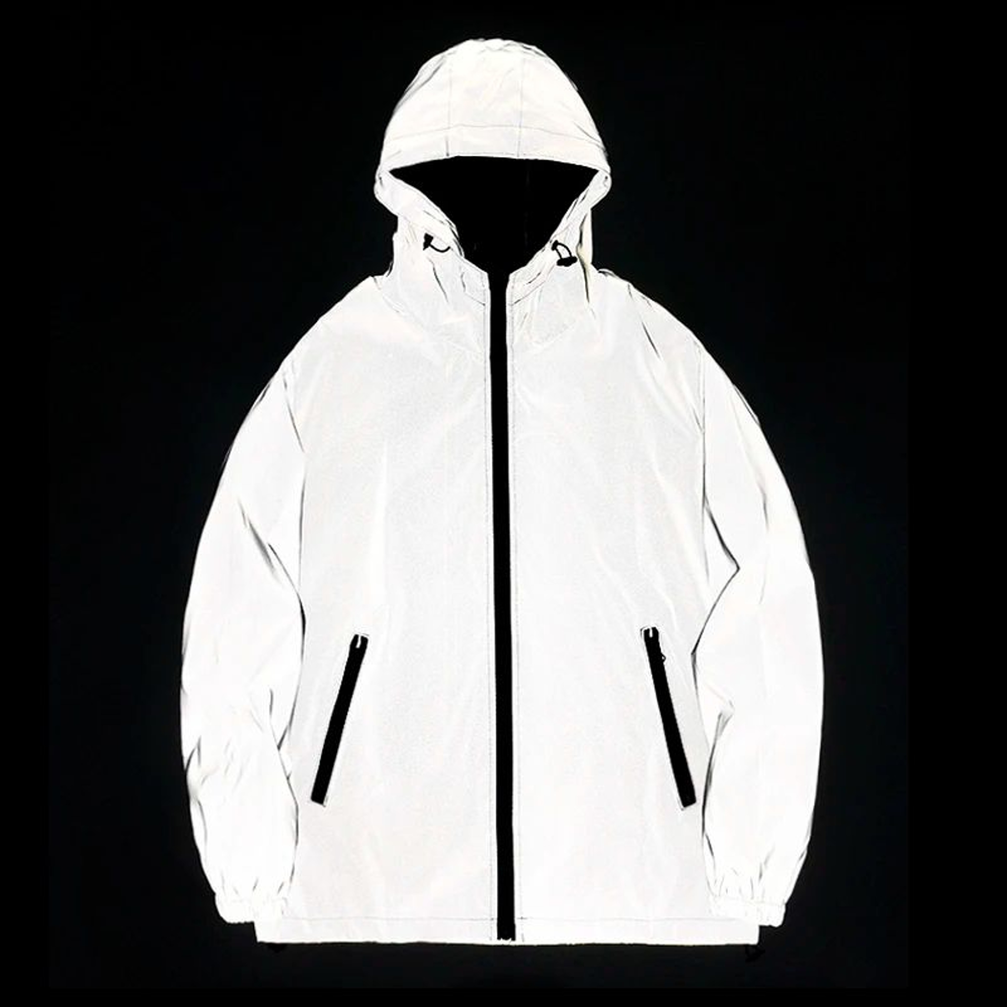 Mens Reflective Waterproof Hooded Windbreaker Jacket 0