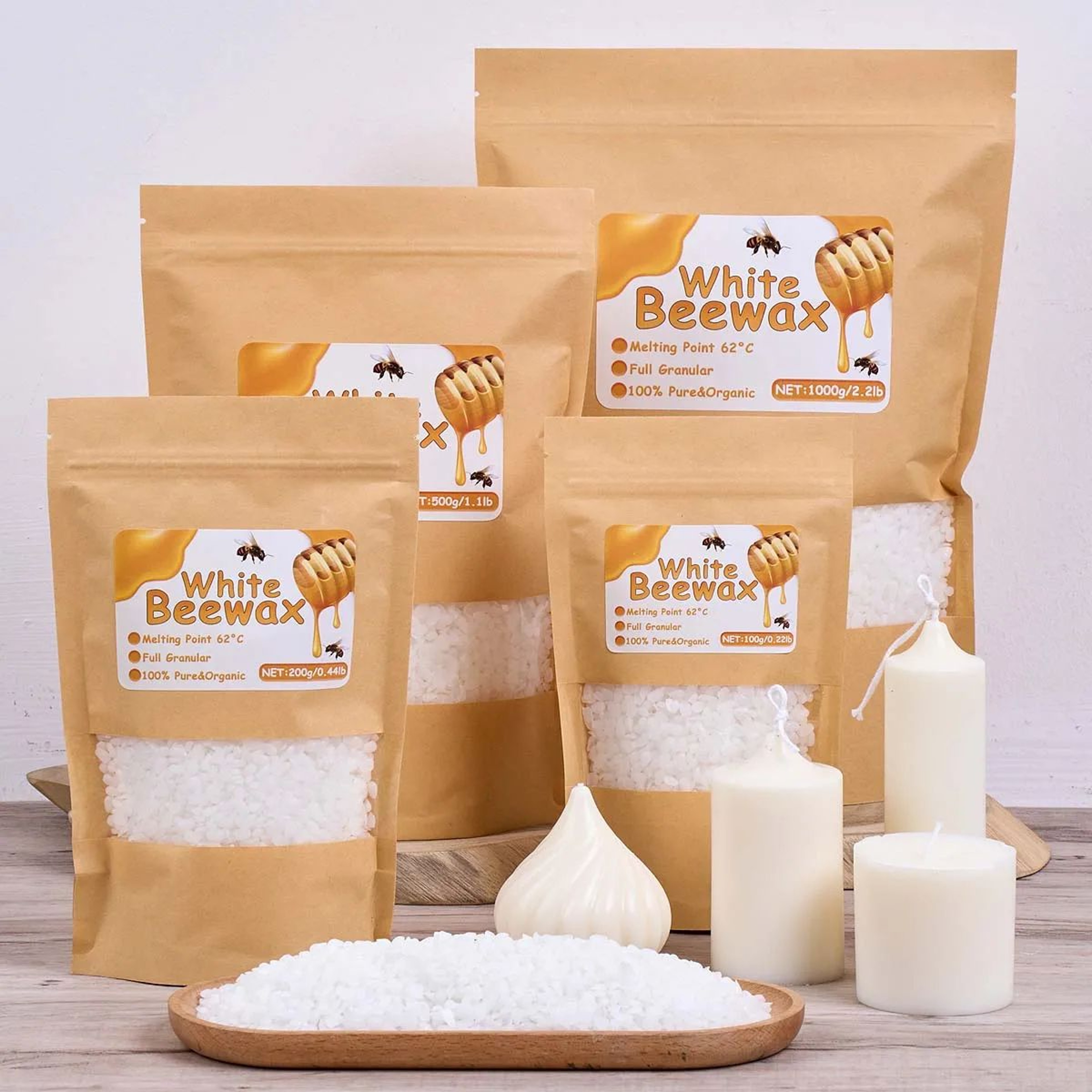 Natural White Beeswax Granules For DIY Candle Making And Handmade Crafts 2