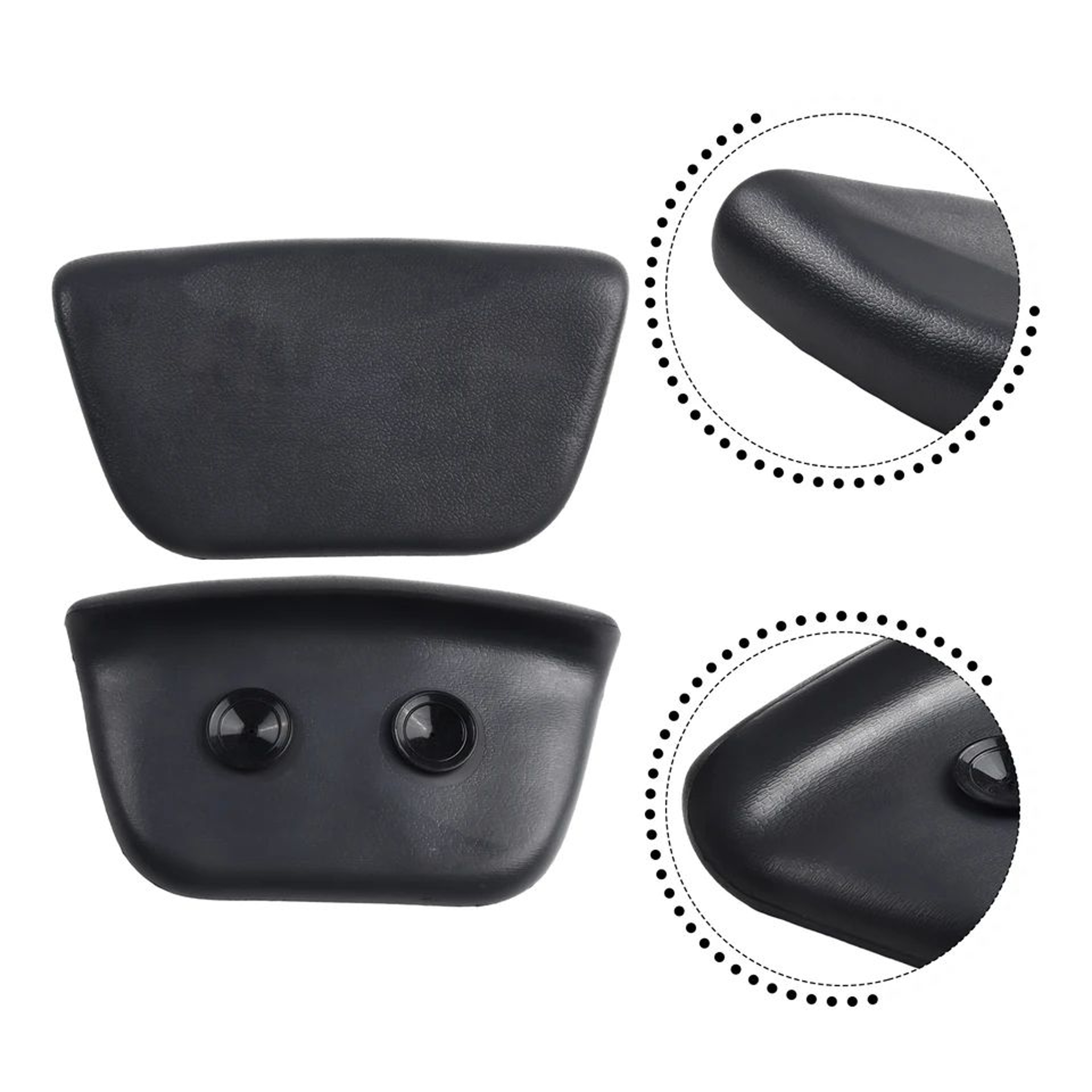 Waterproof PU Spa Bath Pillow With Ergonomic Neck And Head Support  Black 2