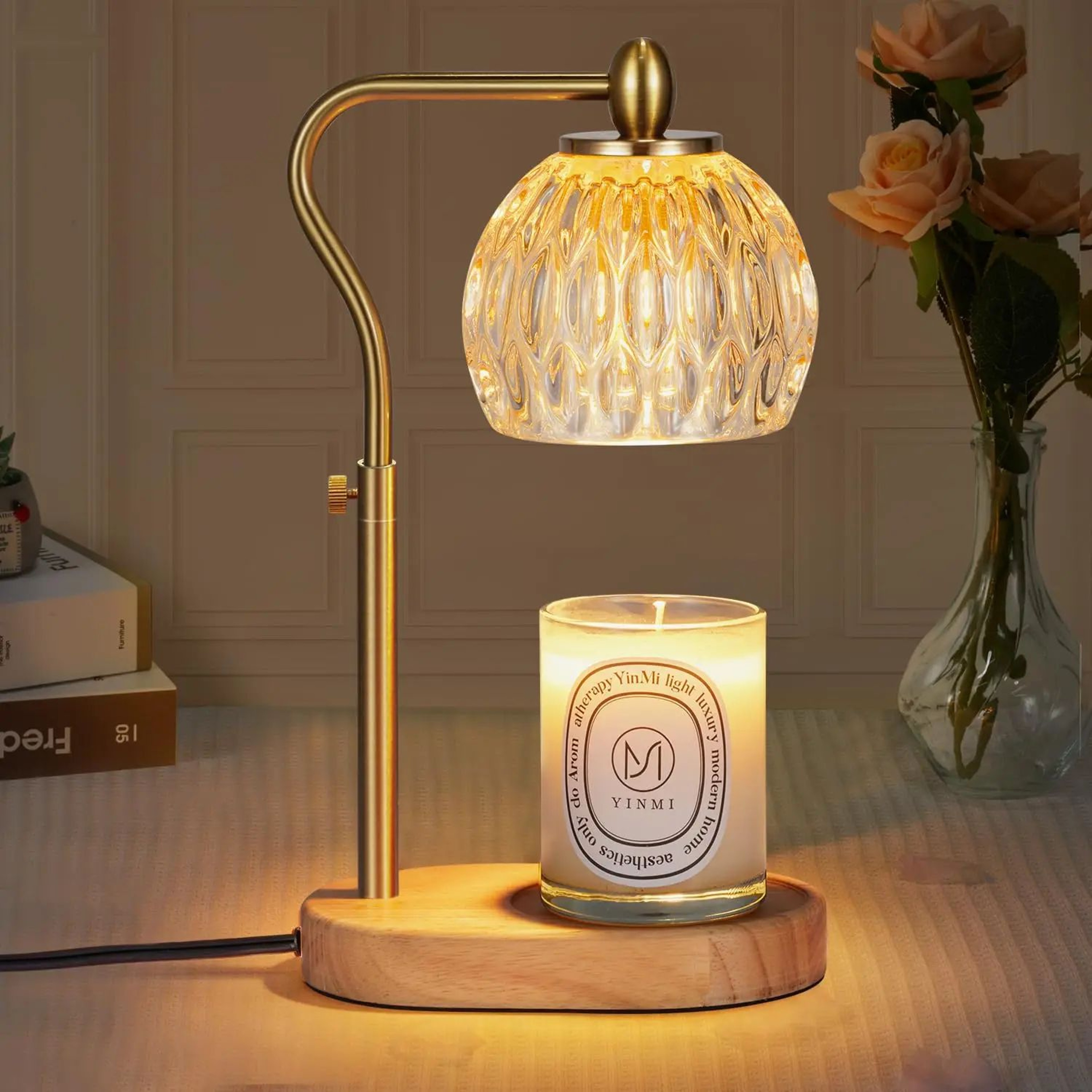 Retro Adjustable Candle Warmer Lamp With Timer And Dimmer For Scented Candles 0