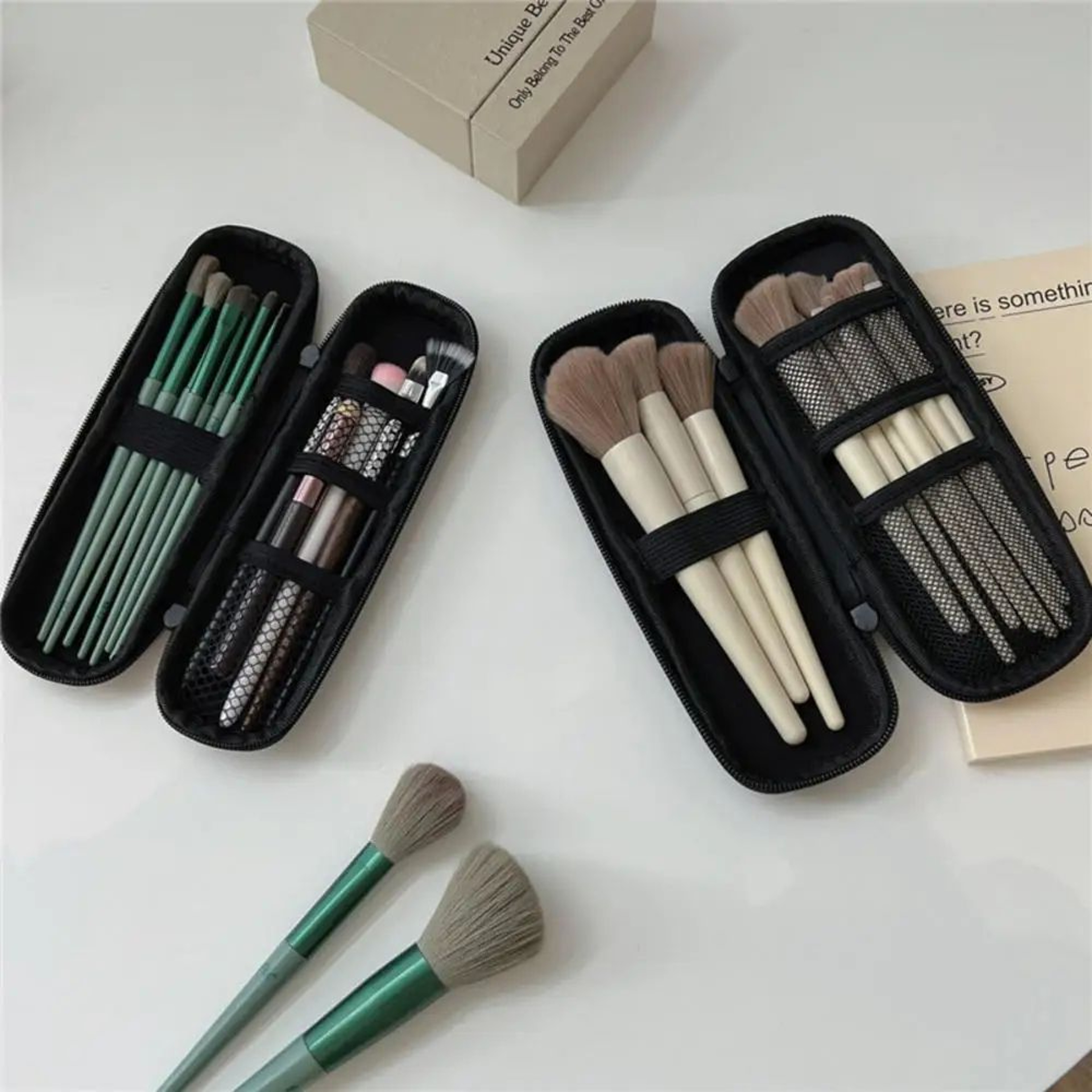 Waterproof Double Zipper Makeup Brush Organizer Bag For Travel 0