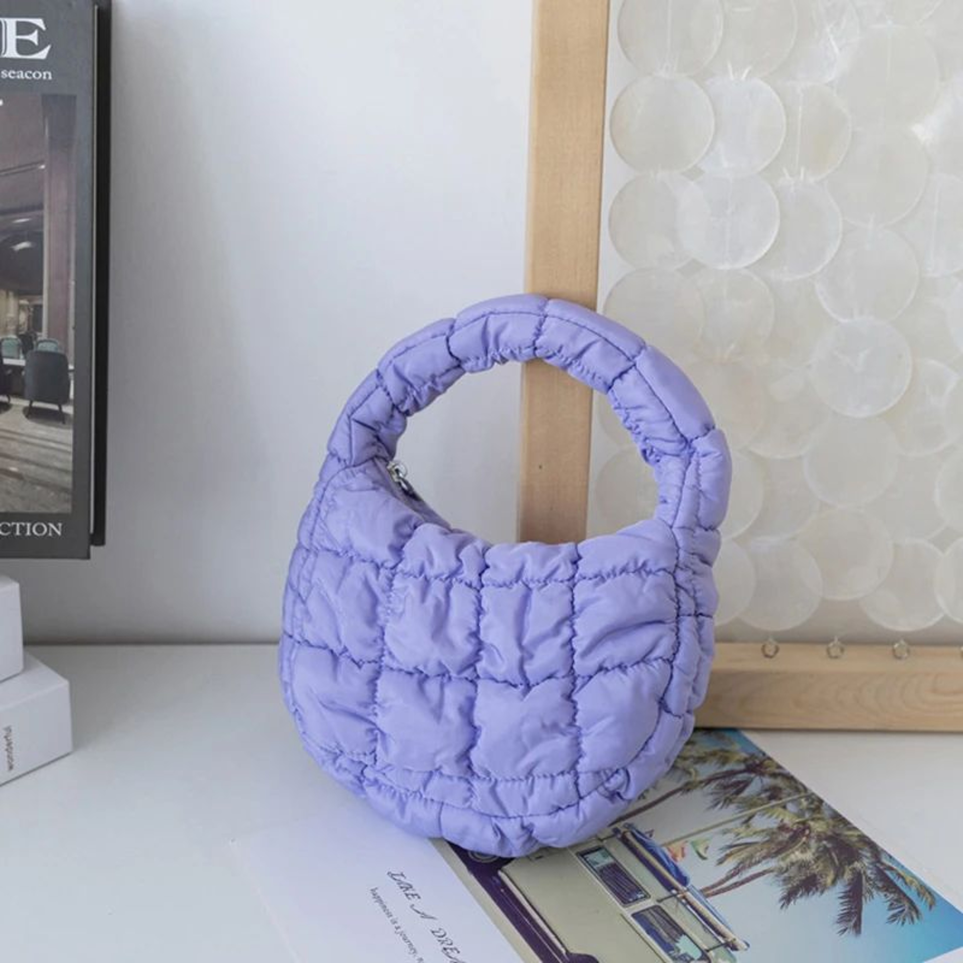 Mini Quilted Puffer Tote Bag Soft Nylon Handbag For Women 11