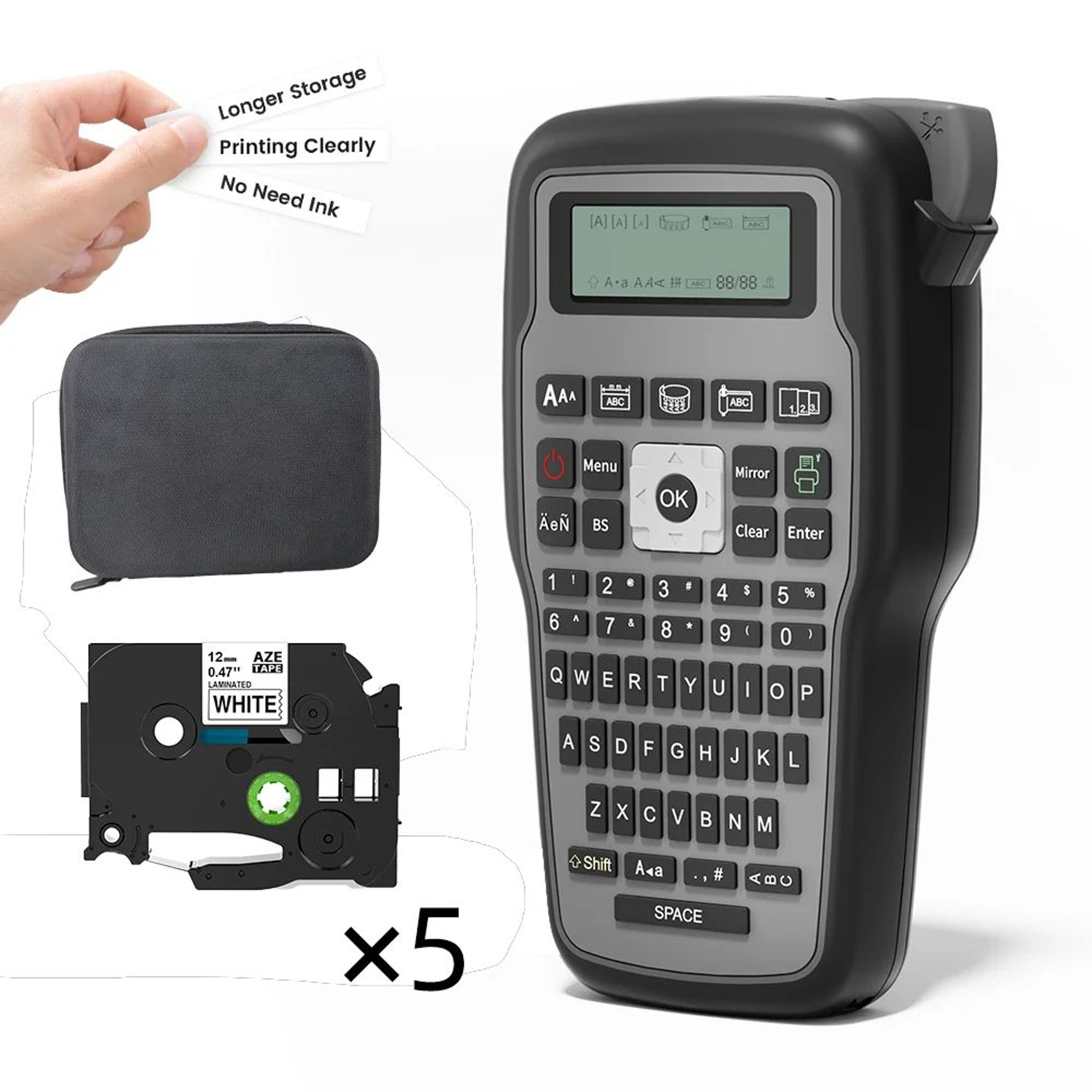 E1000 PRO Label Printer Storage Case For Printer Label Tapes And Heat Shrink Tubing 24